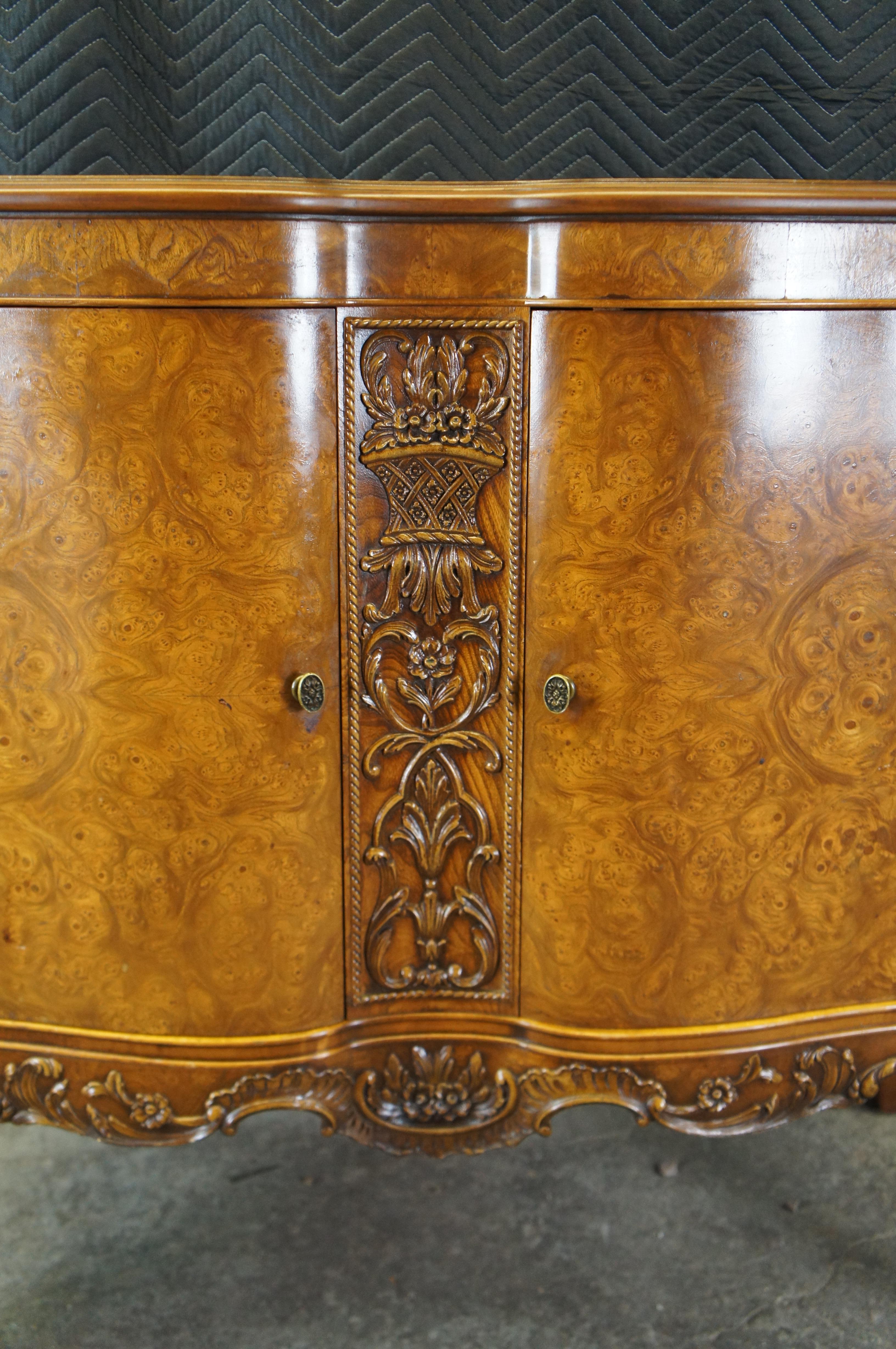Antique Batesville French Louis XV Carpathian Elm Buffet Console Server Cabinet 3