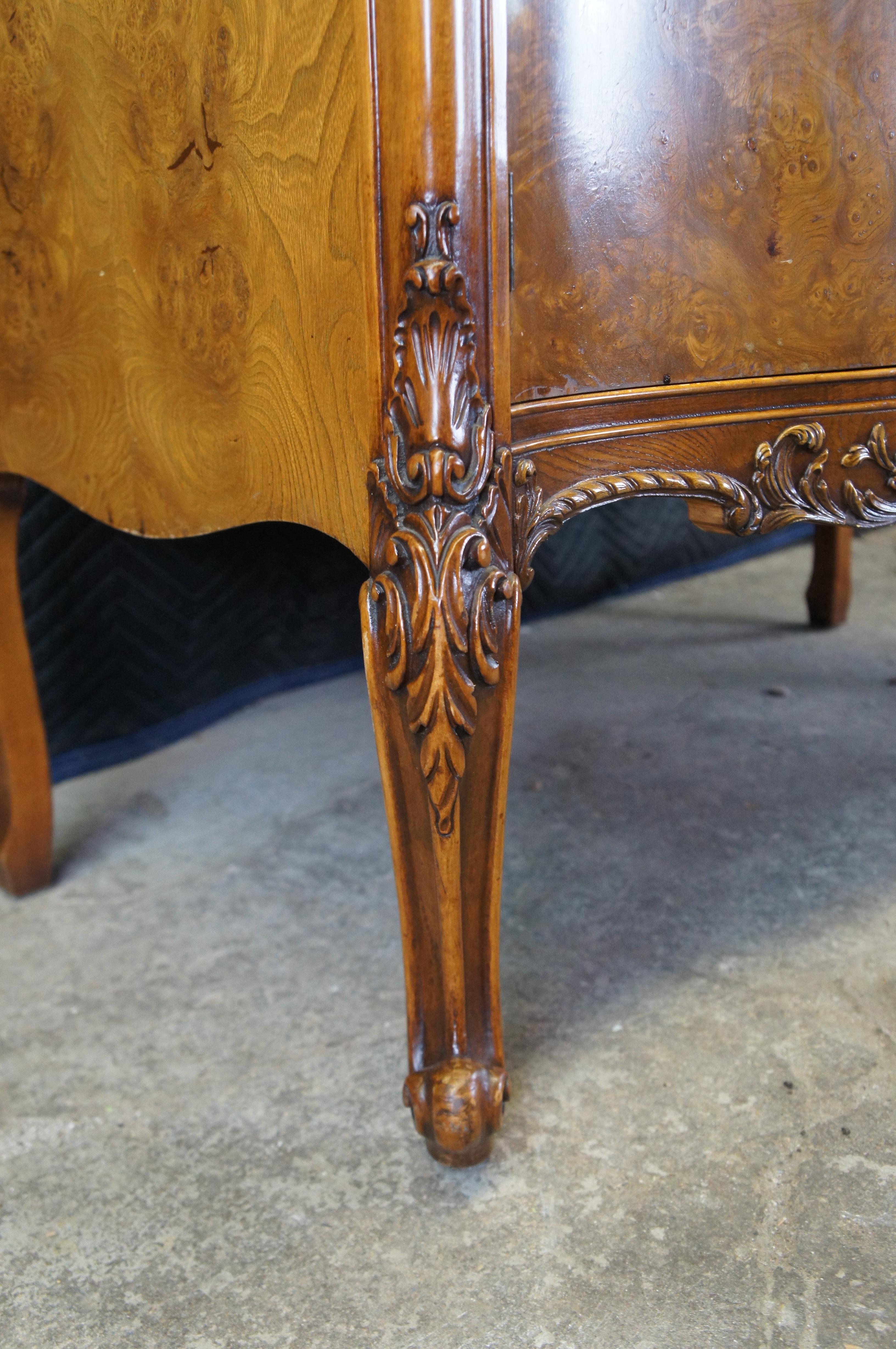 Antique Batesville French Louis XV Carpathian Elm Buffet Console Server Cabinet 4