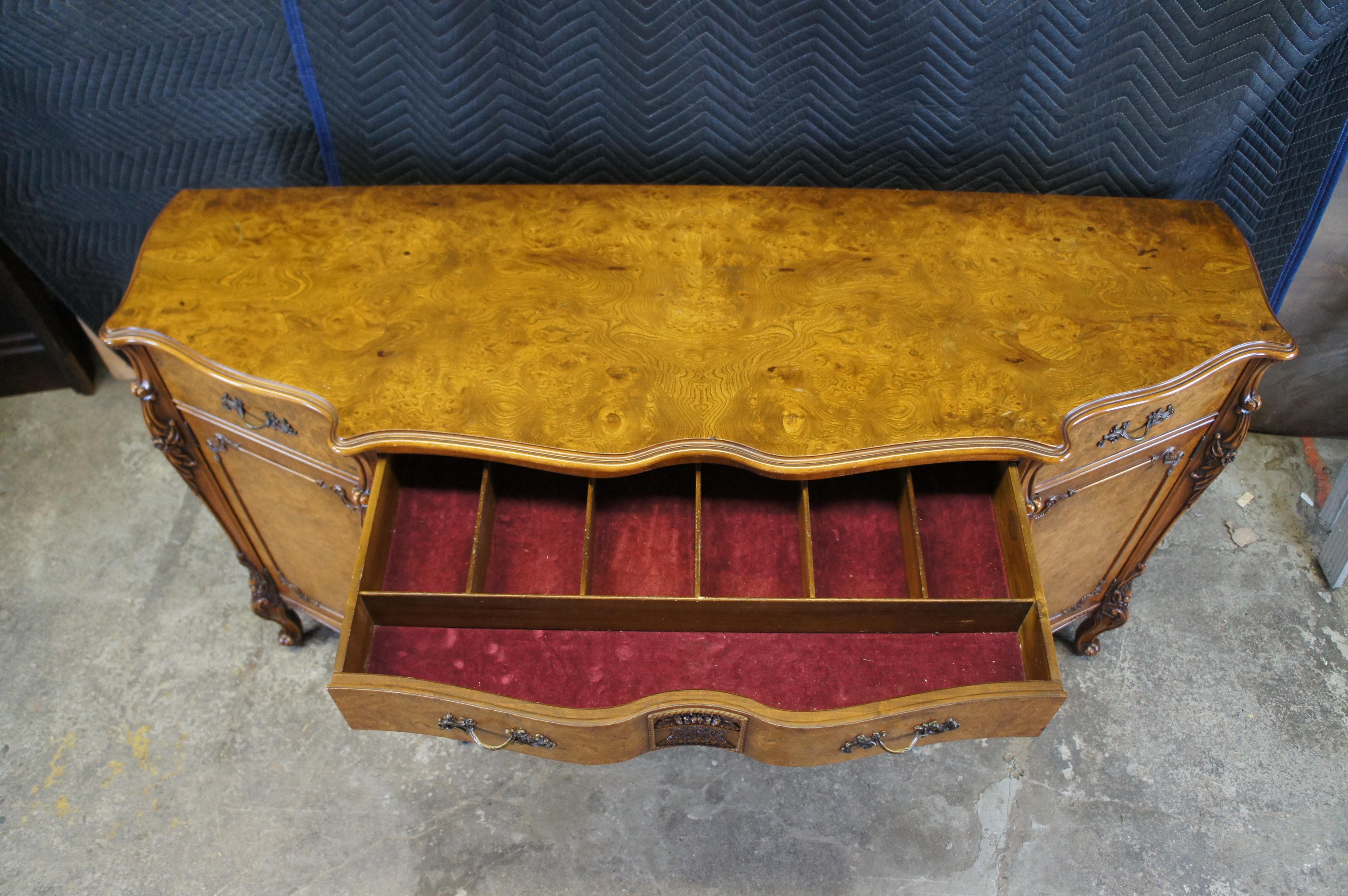 Batesville Romweber French Provincial Louis XV Carpathian Elm Sideboard Buffet For Sale 1