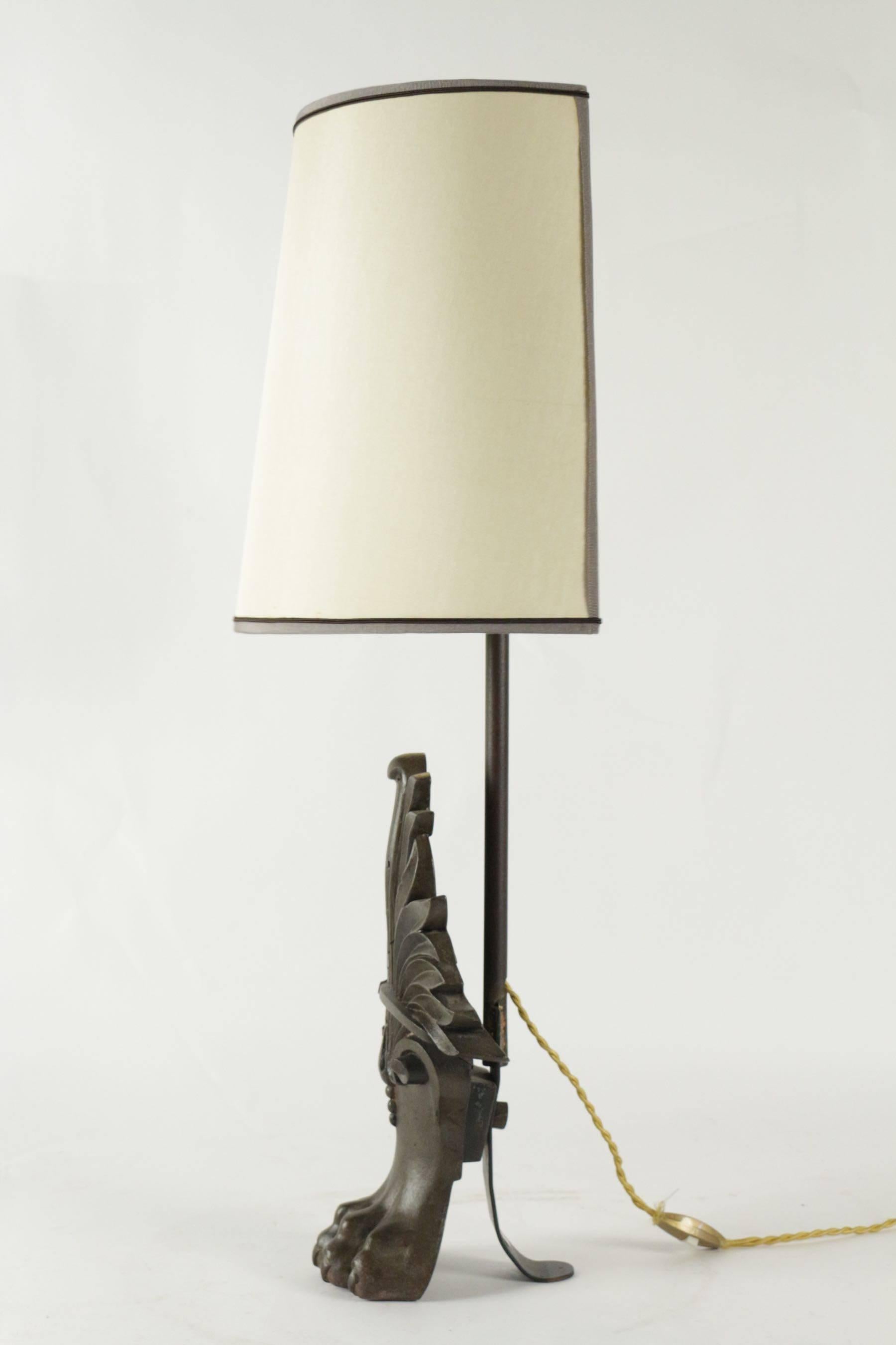 Napoleon III Antique Bathtub Lions Claw Foot Changed into a Lamp, 19th Century For Sale