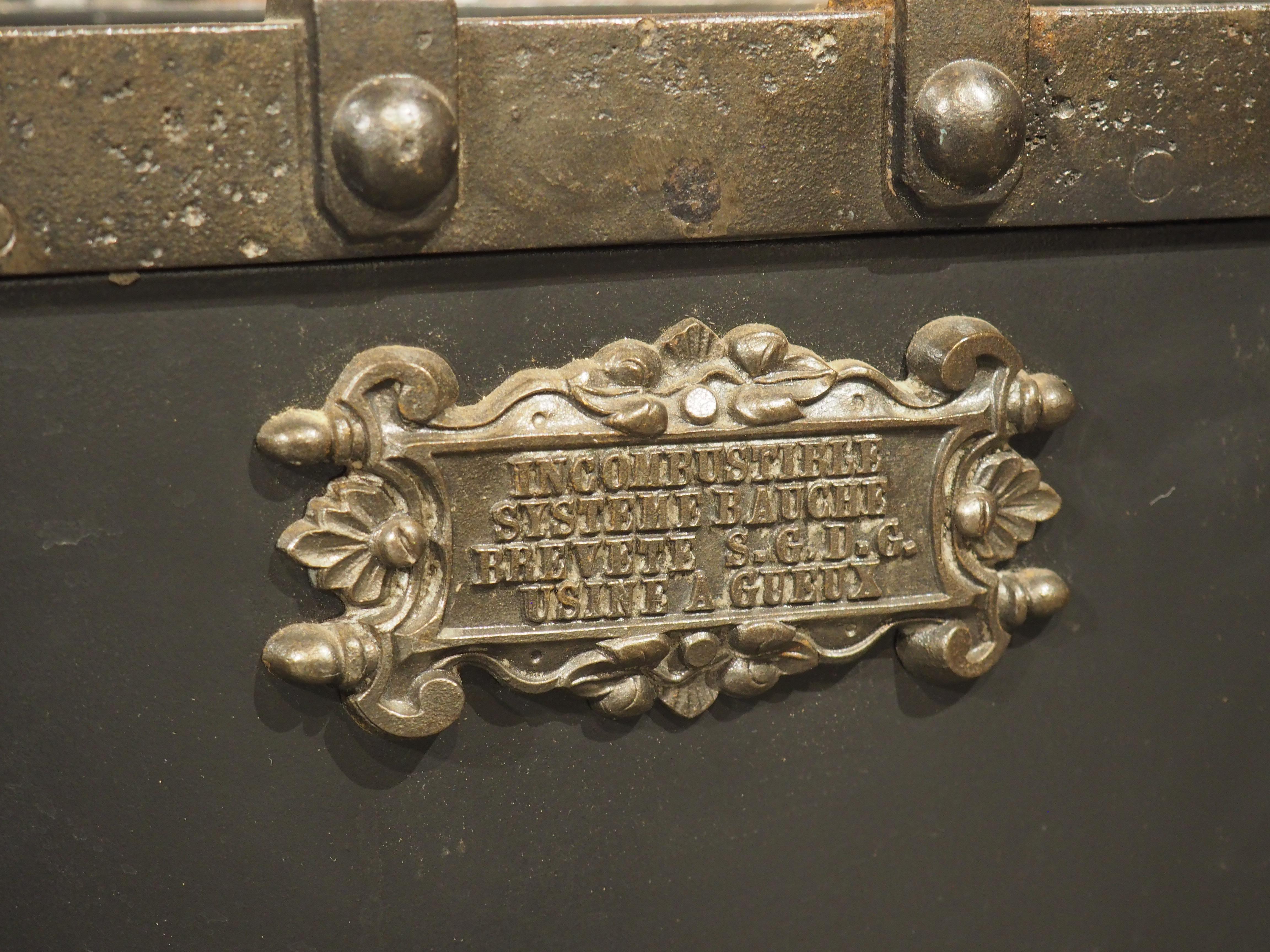 French Antique Bauche Incombustible Cast Iron Safe from Northeastern France, Circa 1870
