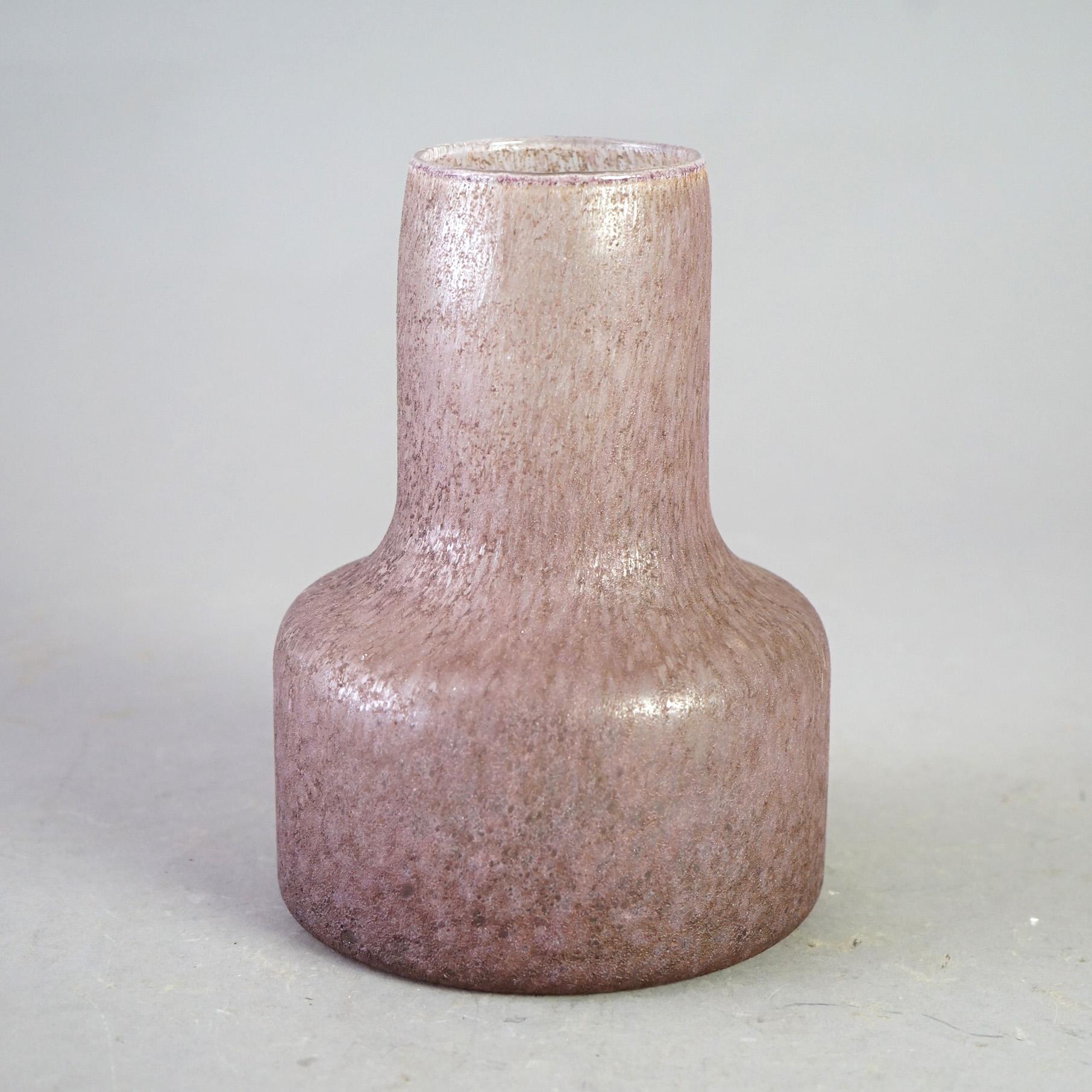 Antique Bauhaus Movement Lavender Chipped Ice Art Glass Bottle Vase Circa 1930

Measures - 7.75