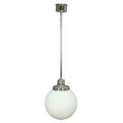 Antique Bauhaus Style Pendant Light with Opaline Glass Shade