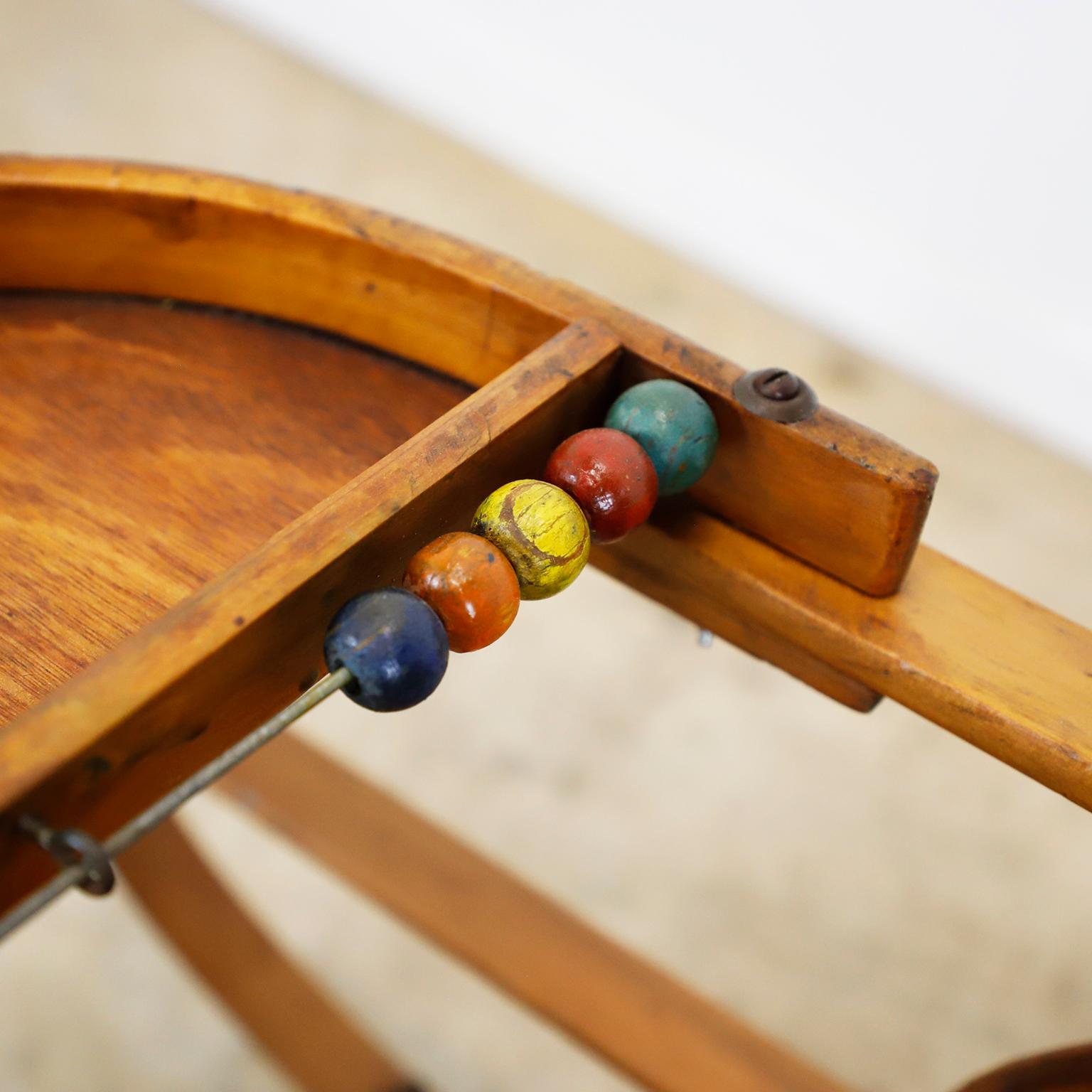 Mexican Antique Bauhaus Wooden Baby Walker For Sale