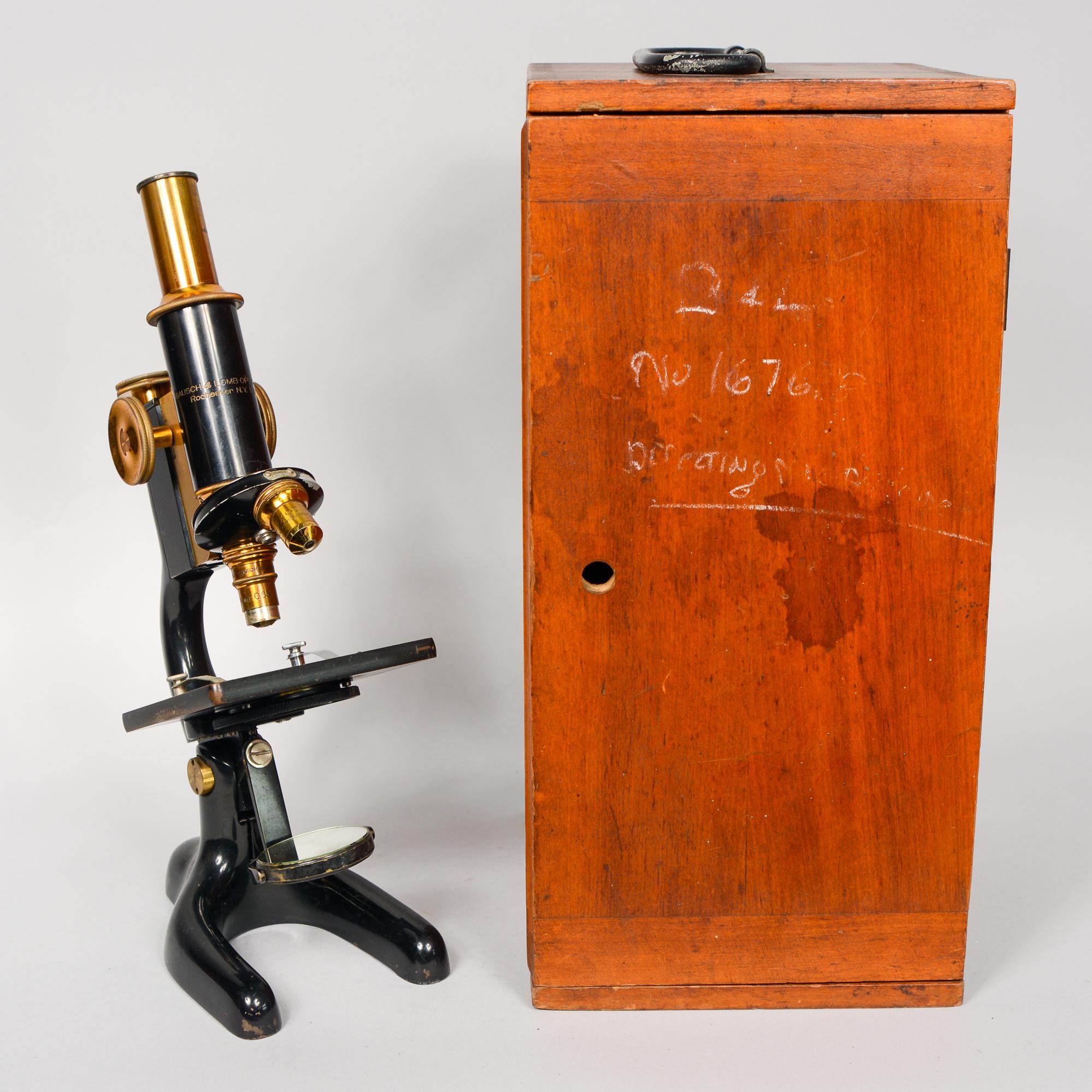 Antique Bausch and Lomb Brass and Iron Microscope 3