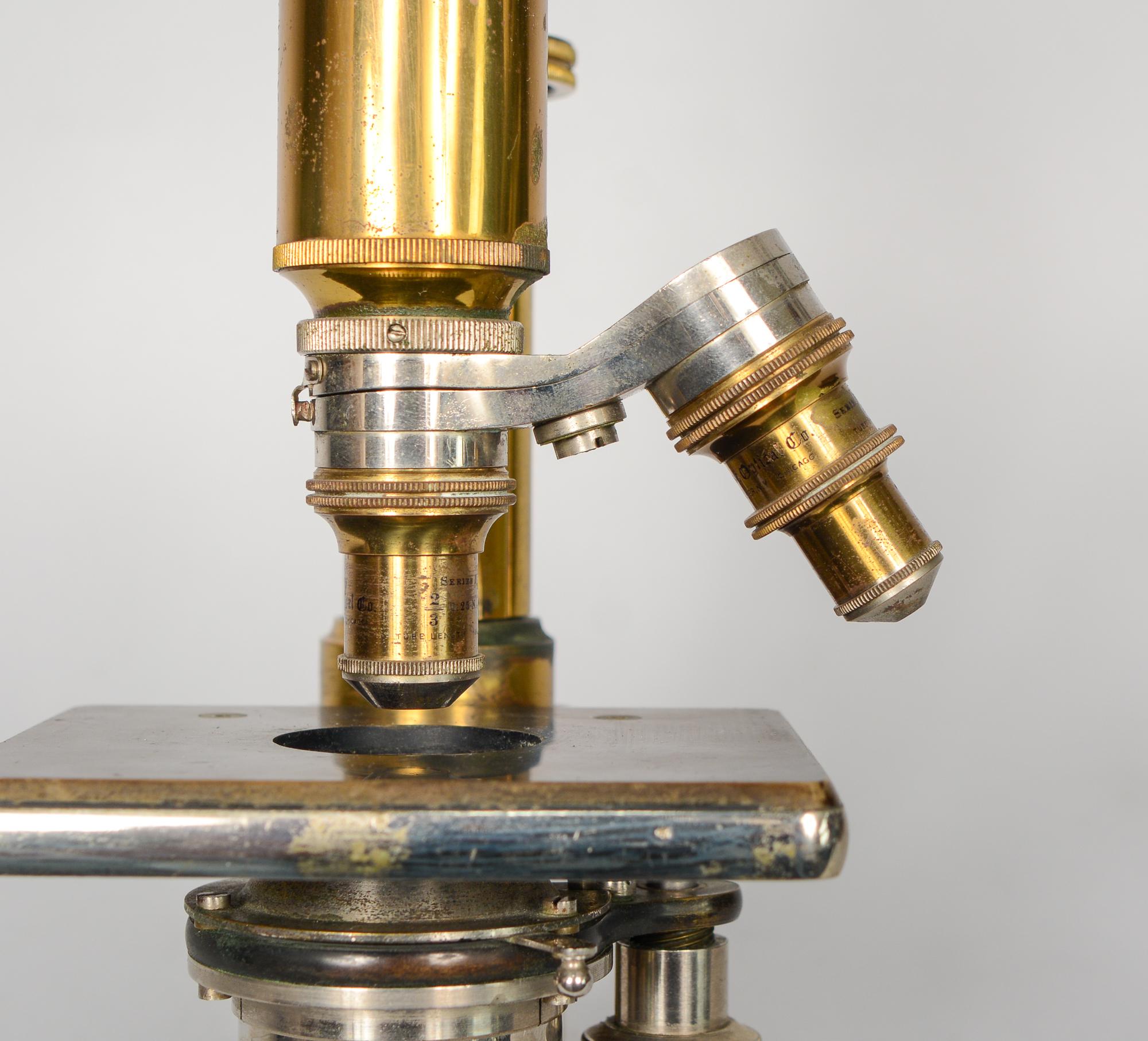 American Antique Bausch and Lomb Brass Microscope