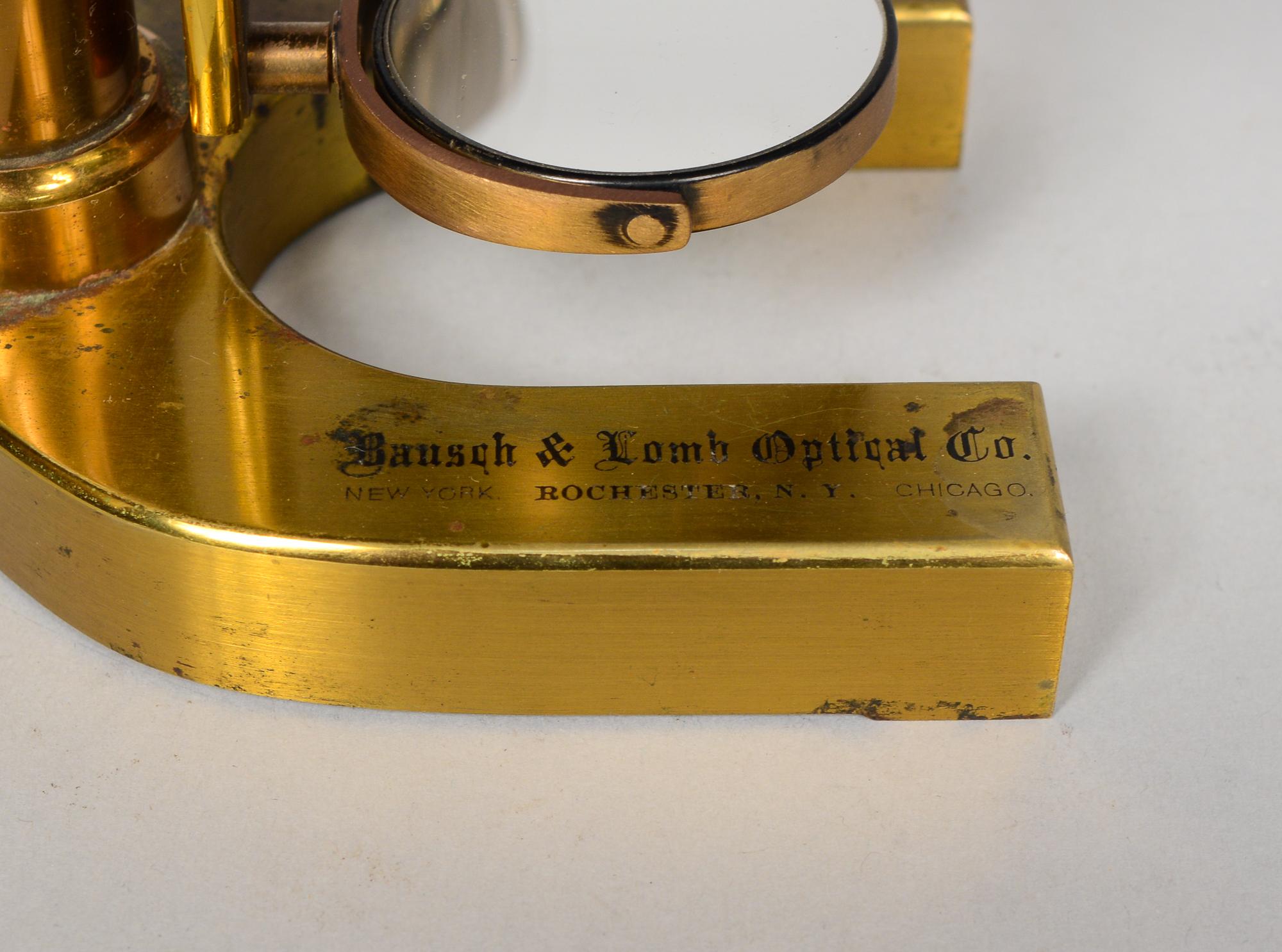 Early 20th Century Antique Bausch and Lomb Brass Microscope