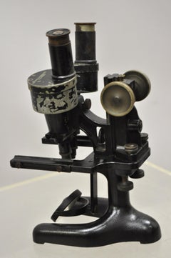 Antique Bausch-Lomb Arthur G. Thomas Microscope in Case with Extras