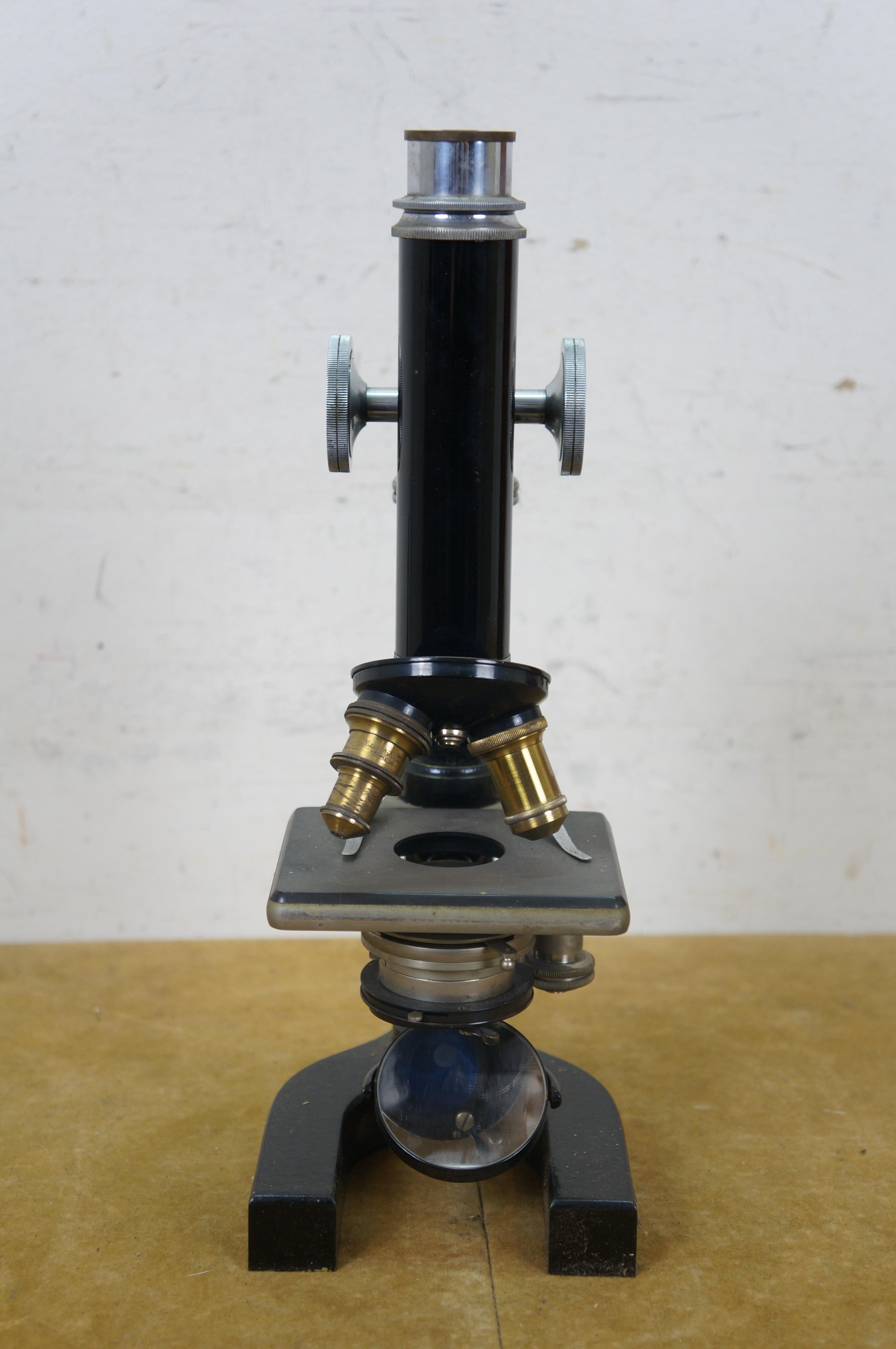 Antique Bausch & Lomb Optical Medical Scientific Lab Microscope 12