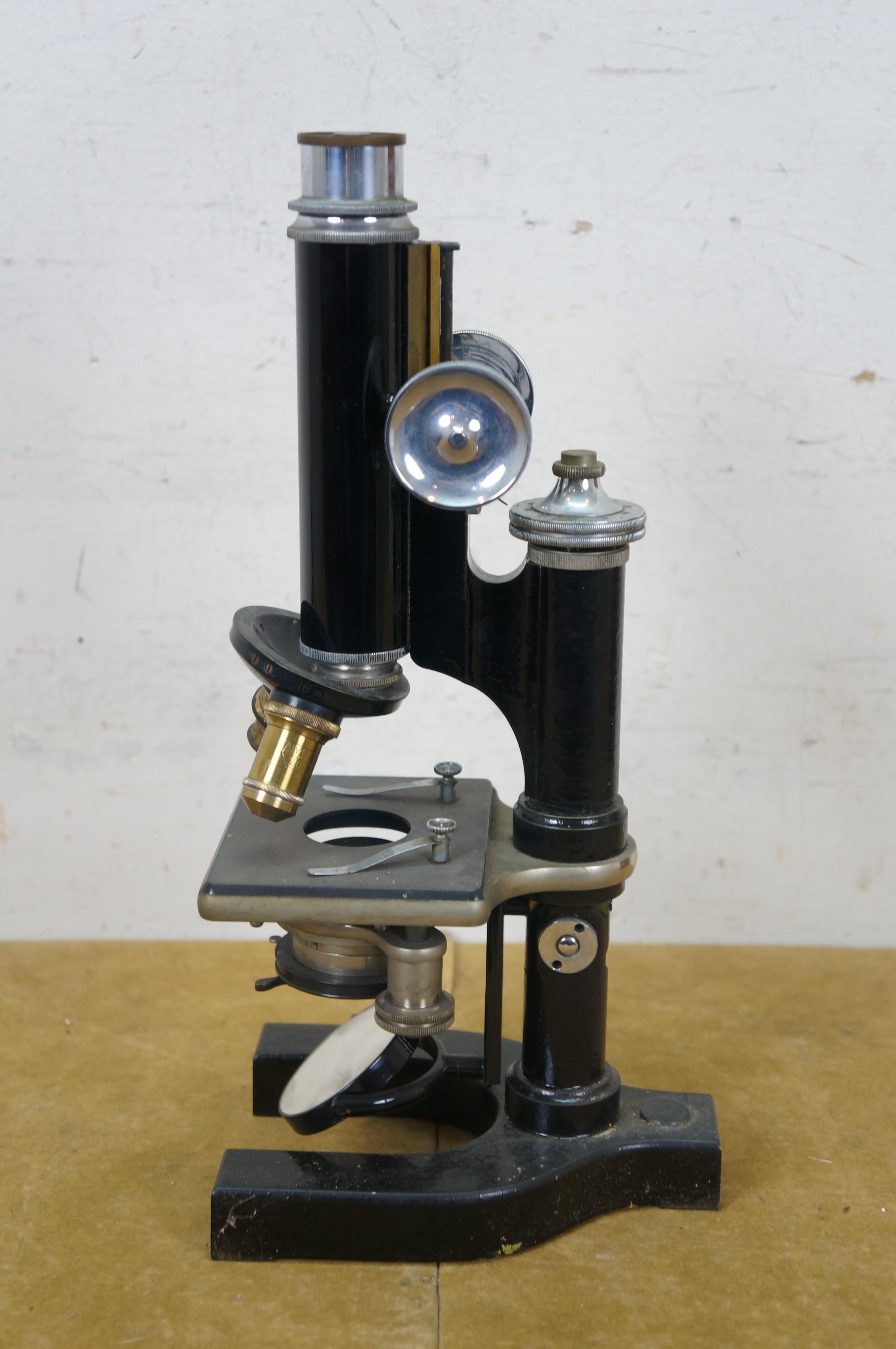 20th Century Antique Bausch & Lomb Optical Medical Scientific Lab Microscope 12