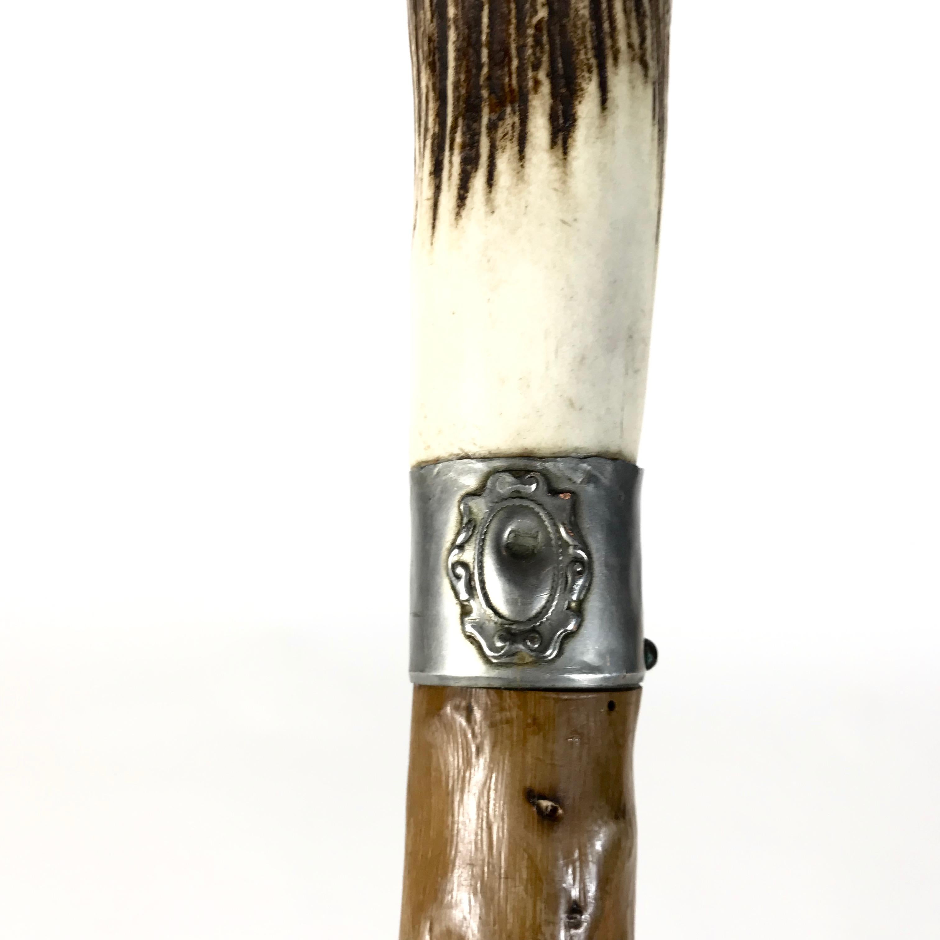 Allemand Antique bâton de marche bavarois en bois de chasse, années 1900, Allemagne en vente