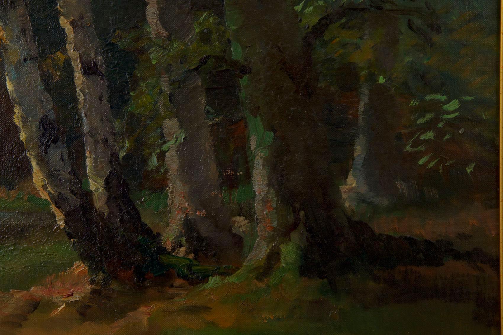 Antike bayerische Landschaftsmalerei von Fritz Müller Schwaben (19. Jahrhundert)