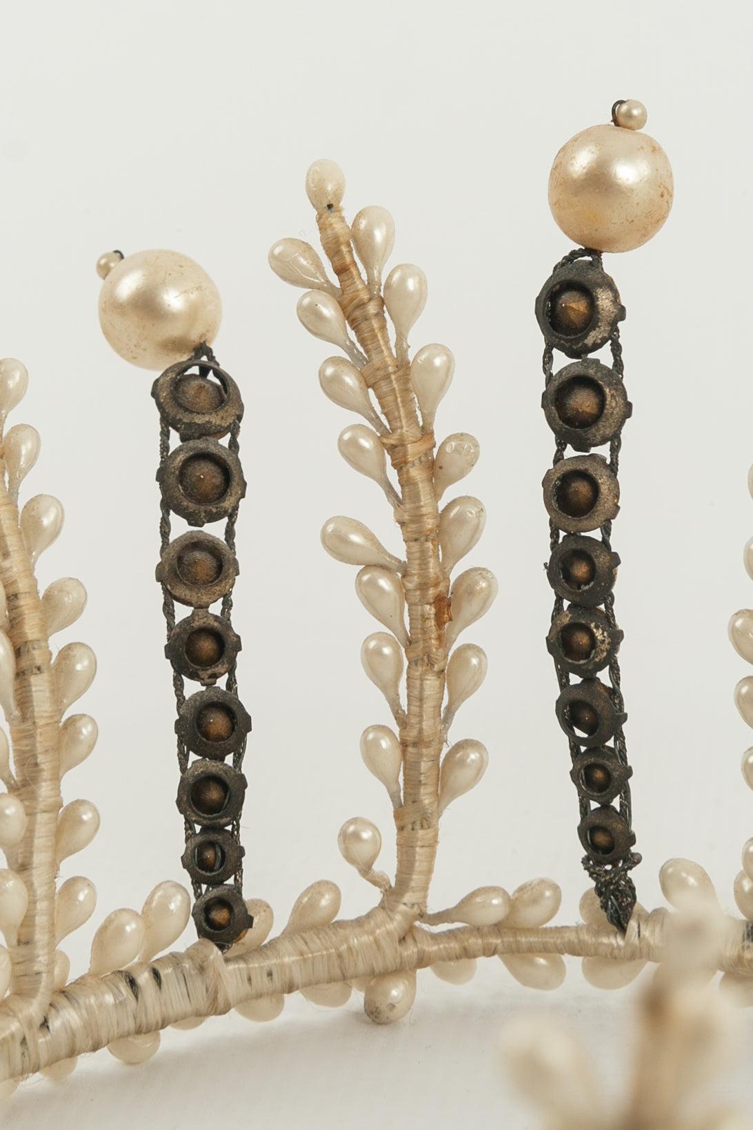 Couronne de perles antique, années 1910 en vente 6