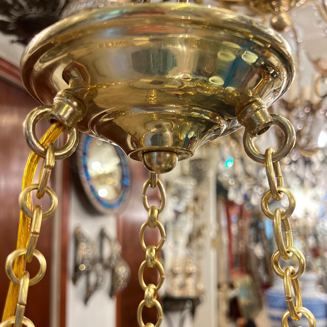 Antique Beaded Crystal light fixture For Sale 1
