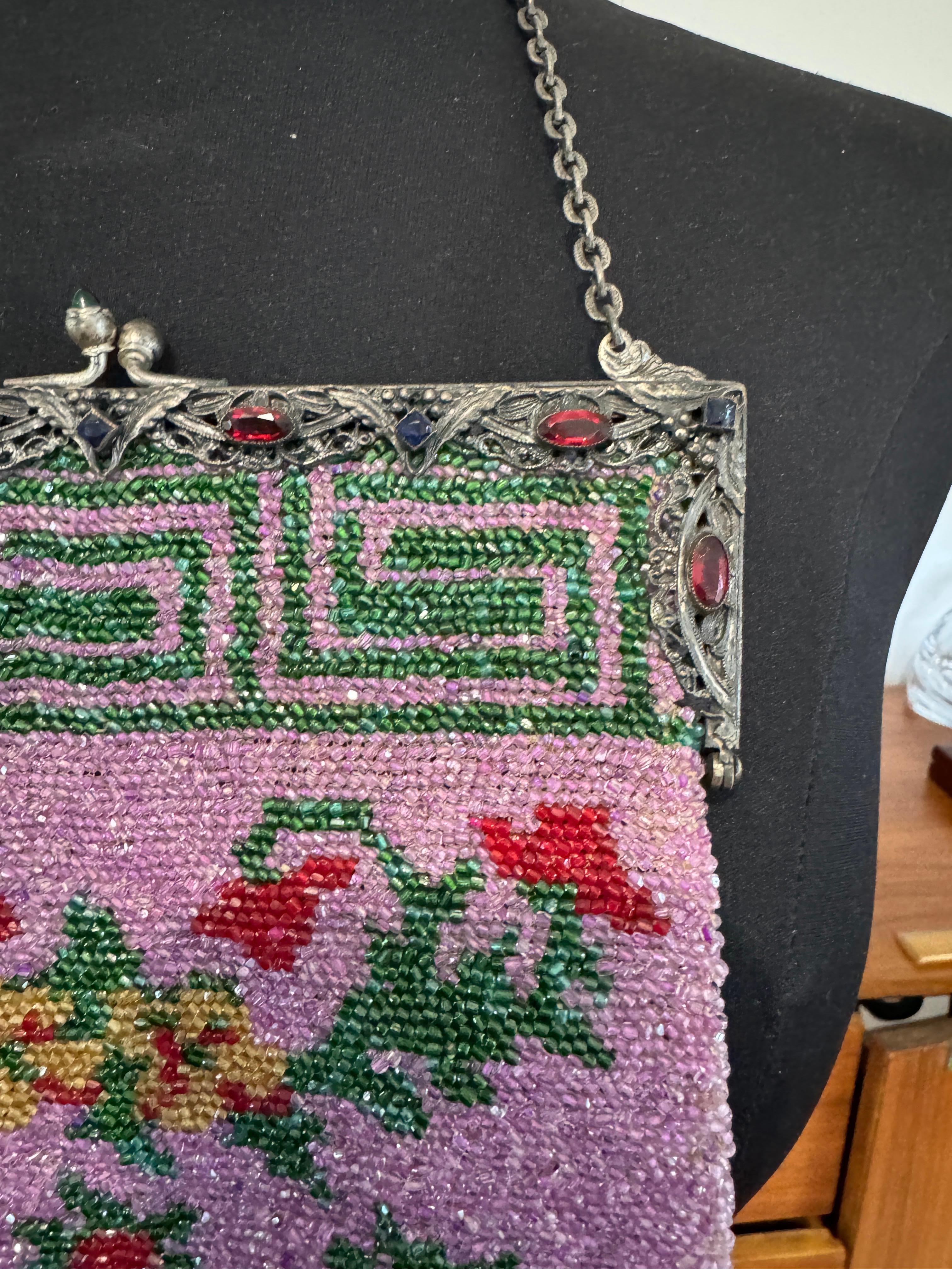Antique Beaded Flapper Hand Bag 1920s Purse Bon état - En vente à Wallkill, NY