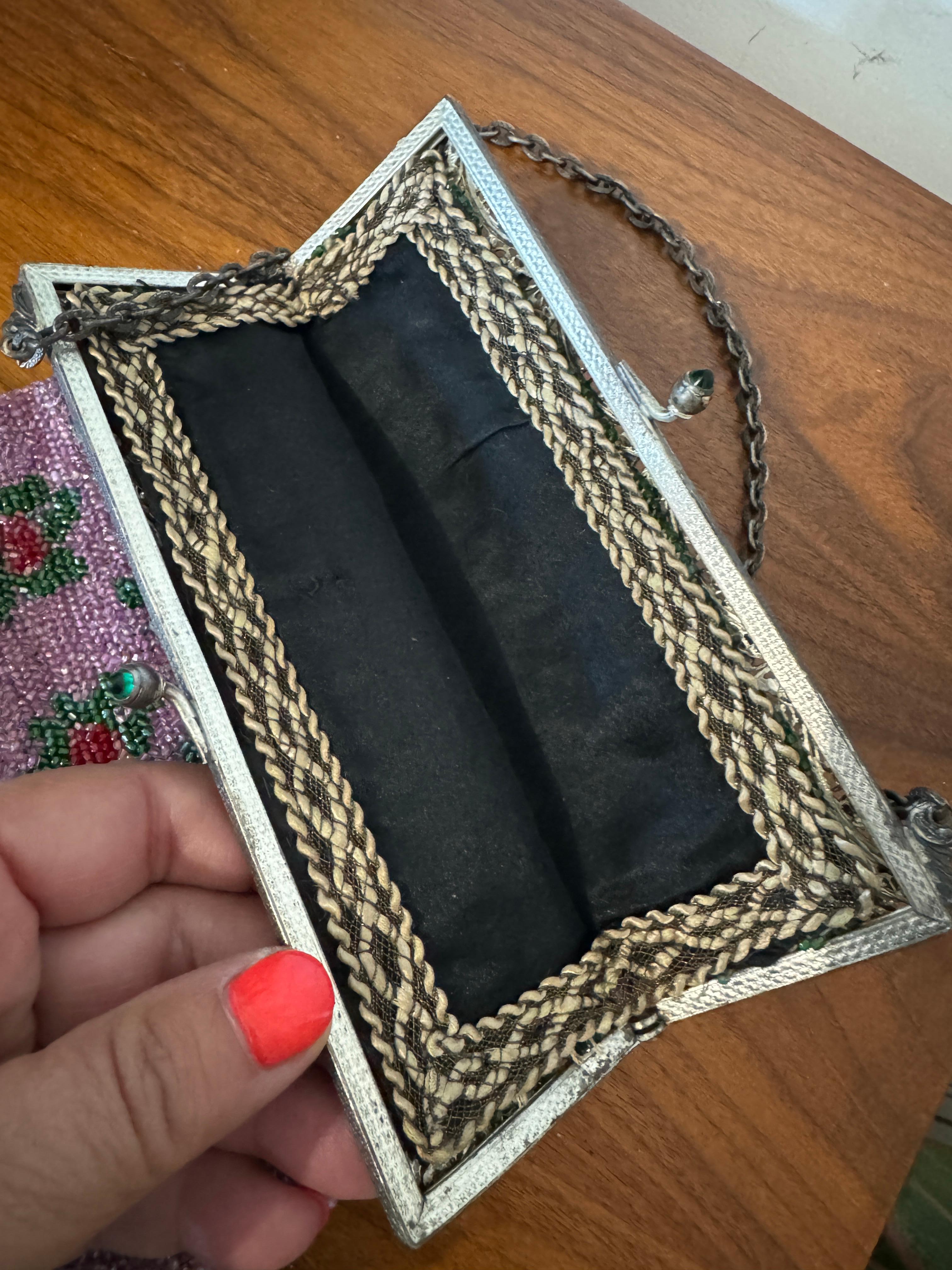 Antique Beaded Flapper Hand Bag 1920s Purse en vente 3