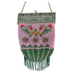 Antique Beaded Flapper Hand Bag 1920s Purse