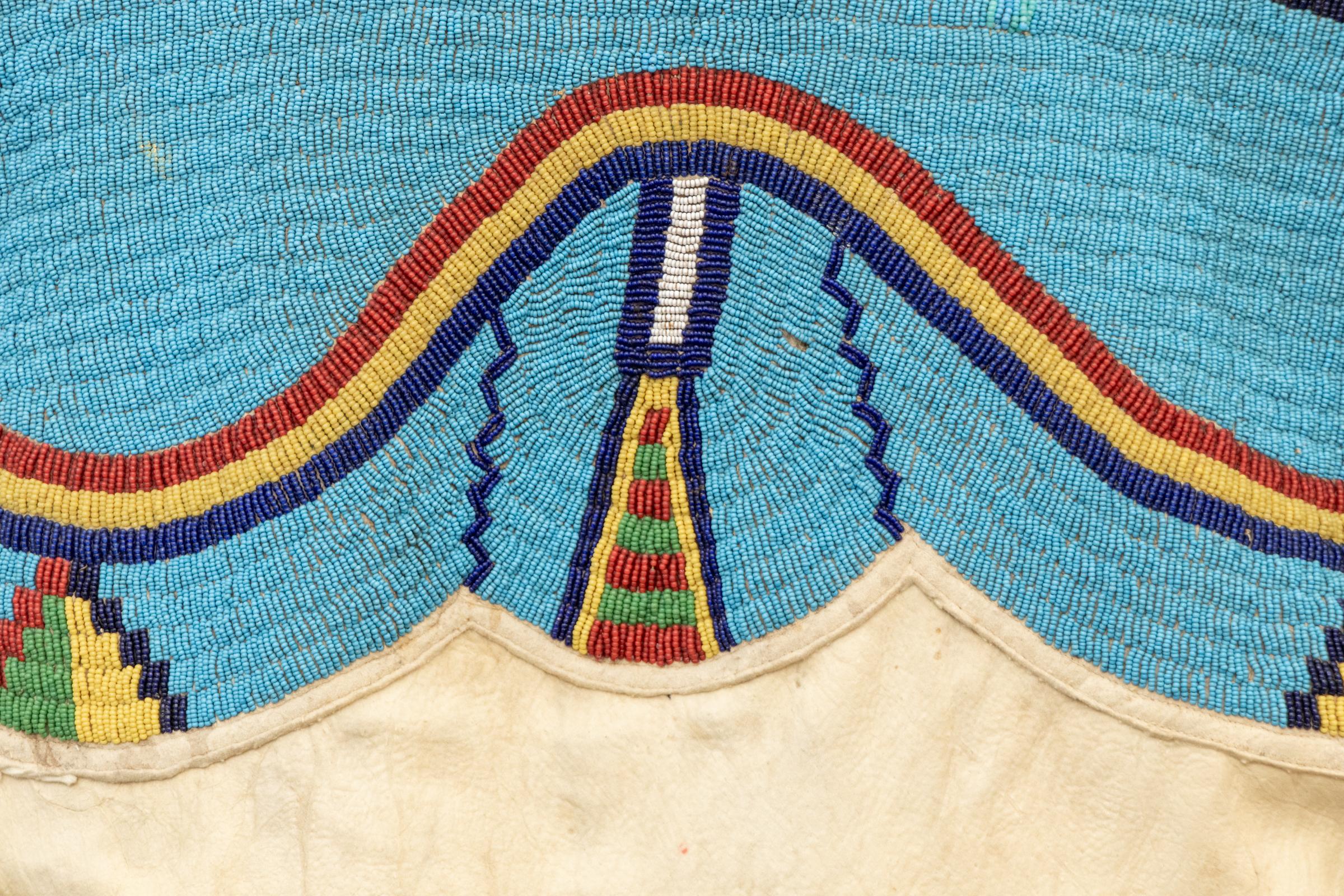 Circa 1880 Sioux Beaded Deer Hide Dress, Plains Native American, Fringe In Good Condition For Sale In Denver, CO