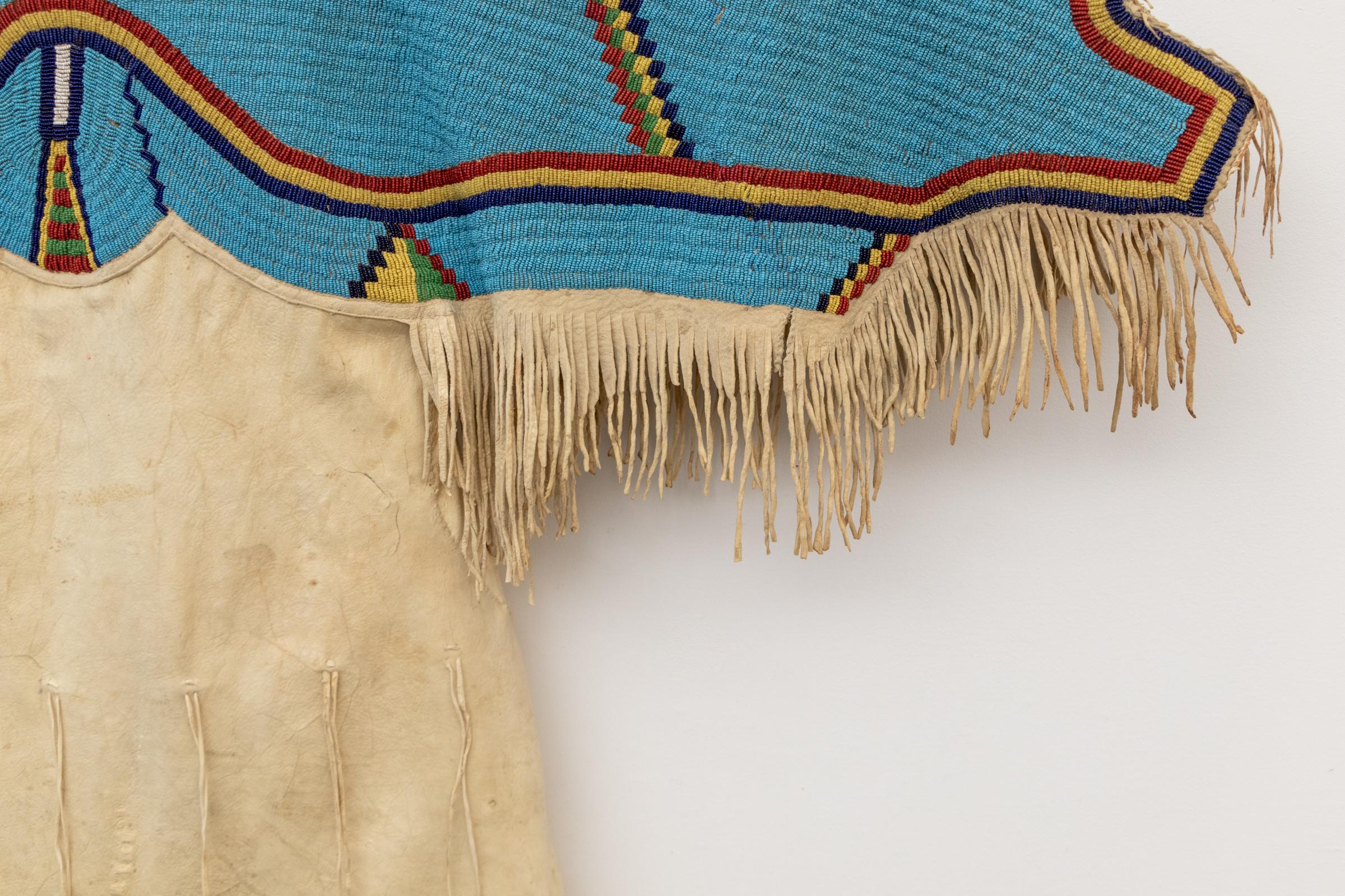 Circa 1880 Sioux Beaded Deer Hide Dress, Plains Native American, Fringe For Sale 2
