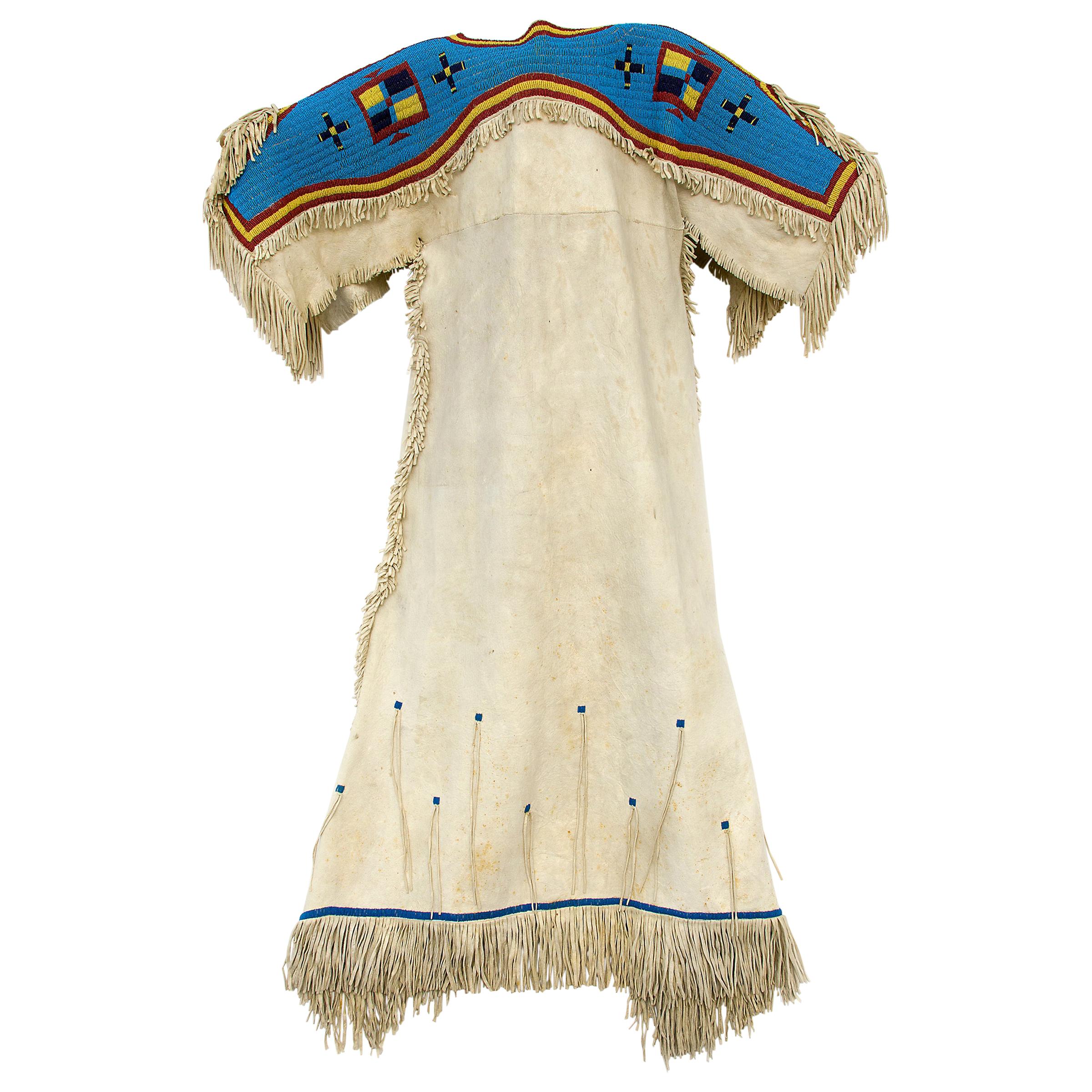 Antique Beaded Hide Dress, Sioux 'Plains Indian', circa 1880, Native American