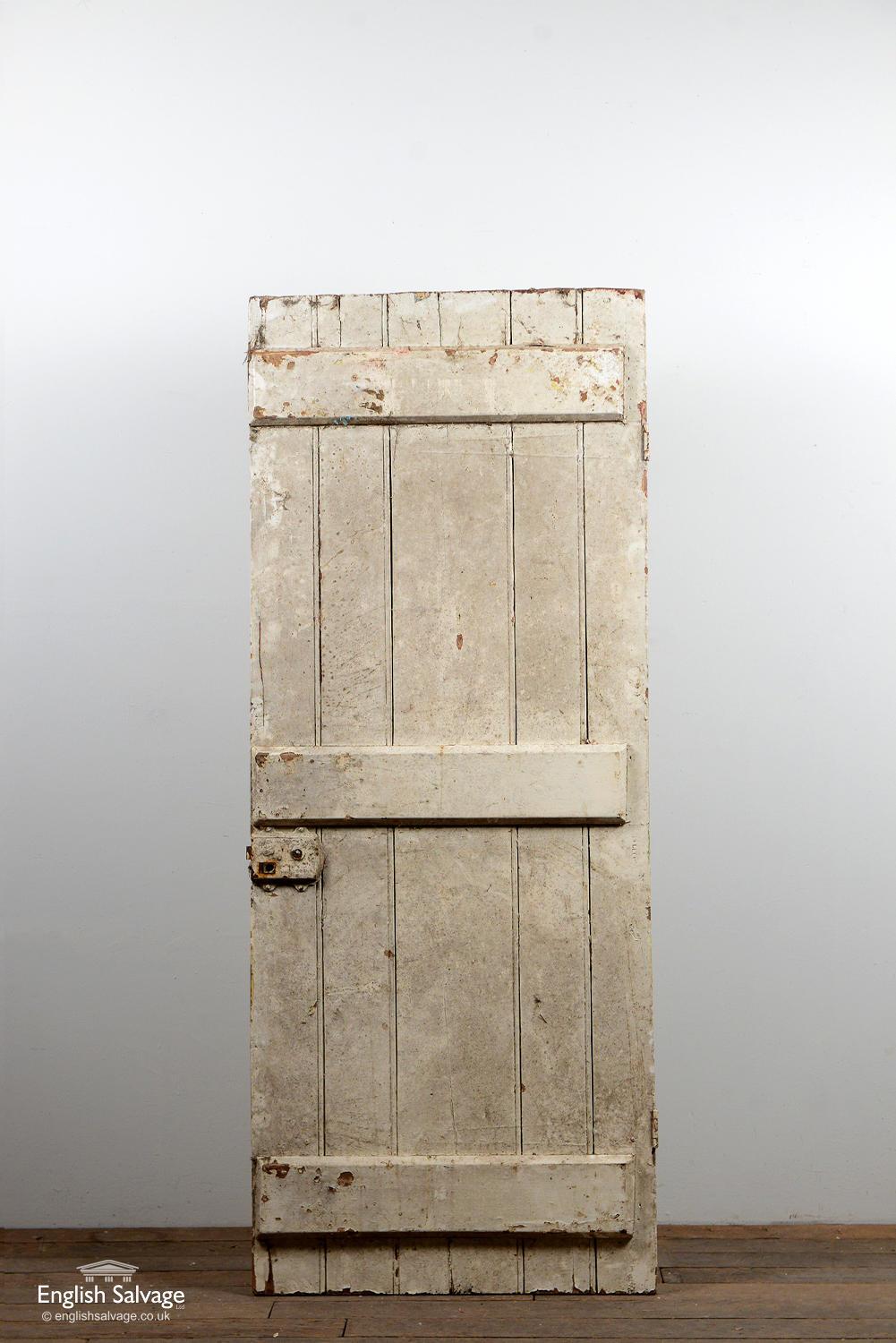 Antique Beaded Plank Elm Door, 20th Century In Good Condition For Sale In London, GB