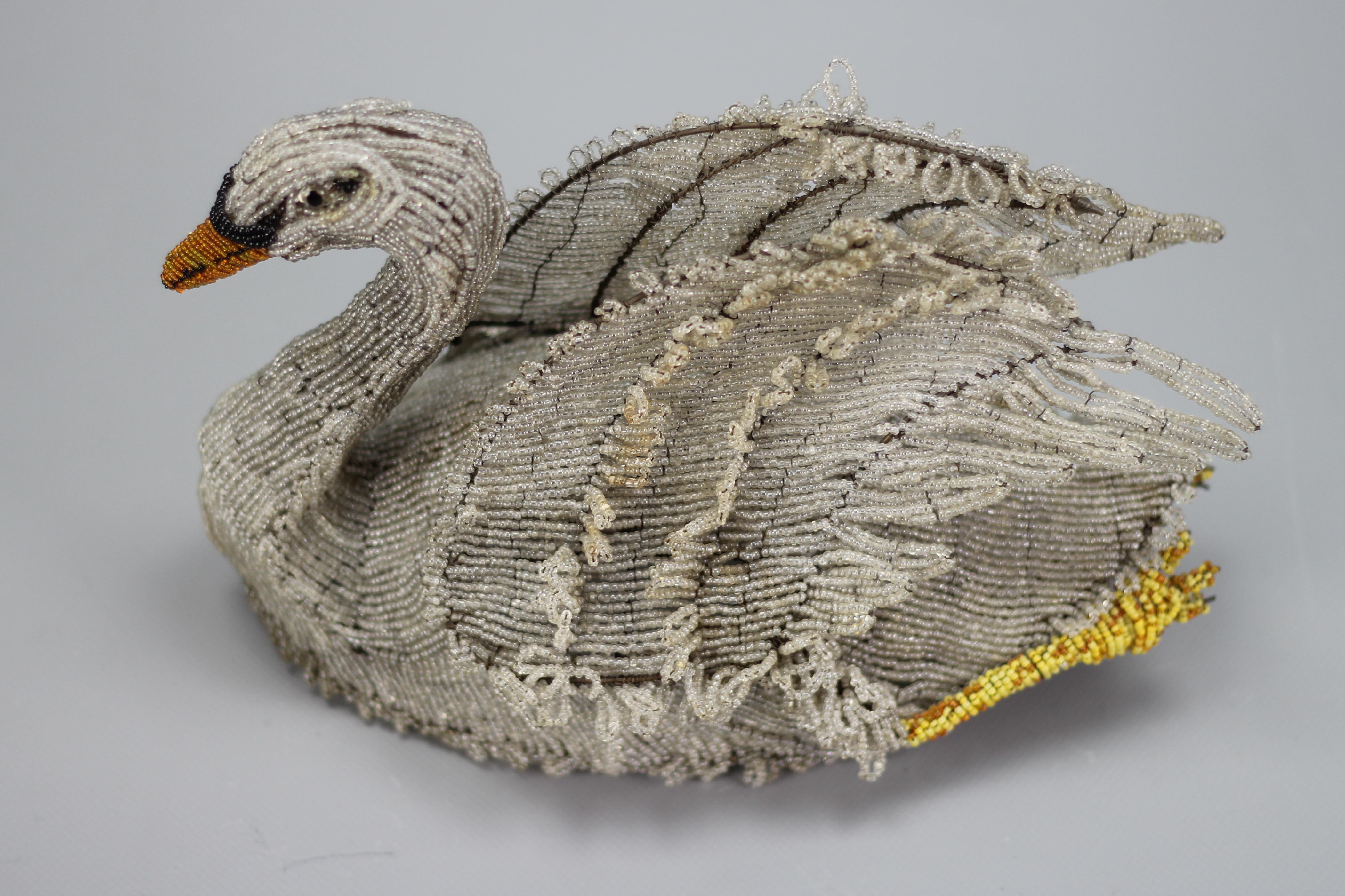 Antique Beaded Swan Figure, Late 19th Century For Sale 14