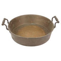 Used Beaten Copper Pan, Victorian Double Handled Pan, Scotland 1880, H1074