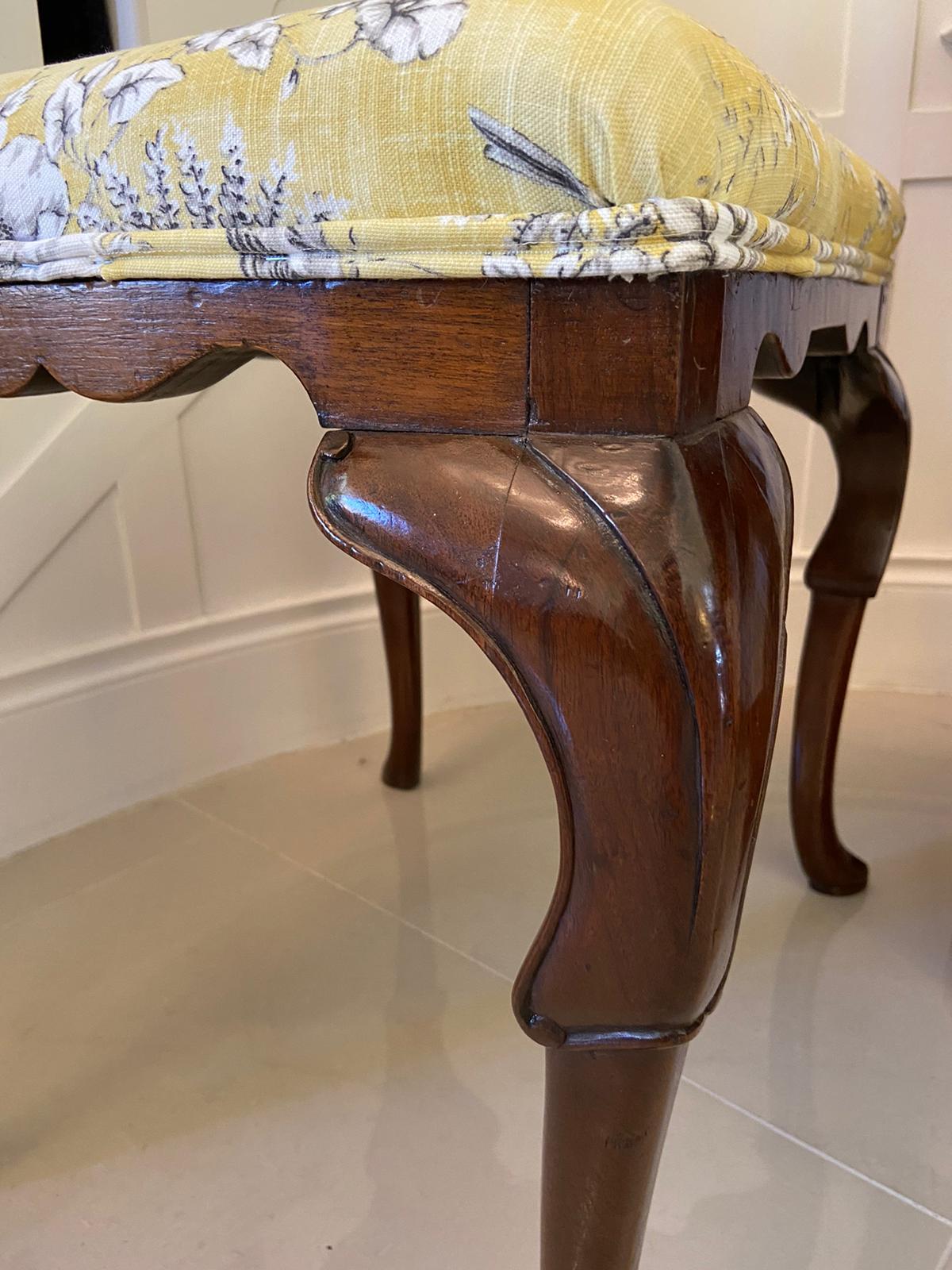 British Antique 19th Century Victorian Walnut Stool For Sale