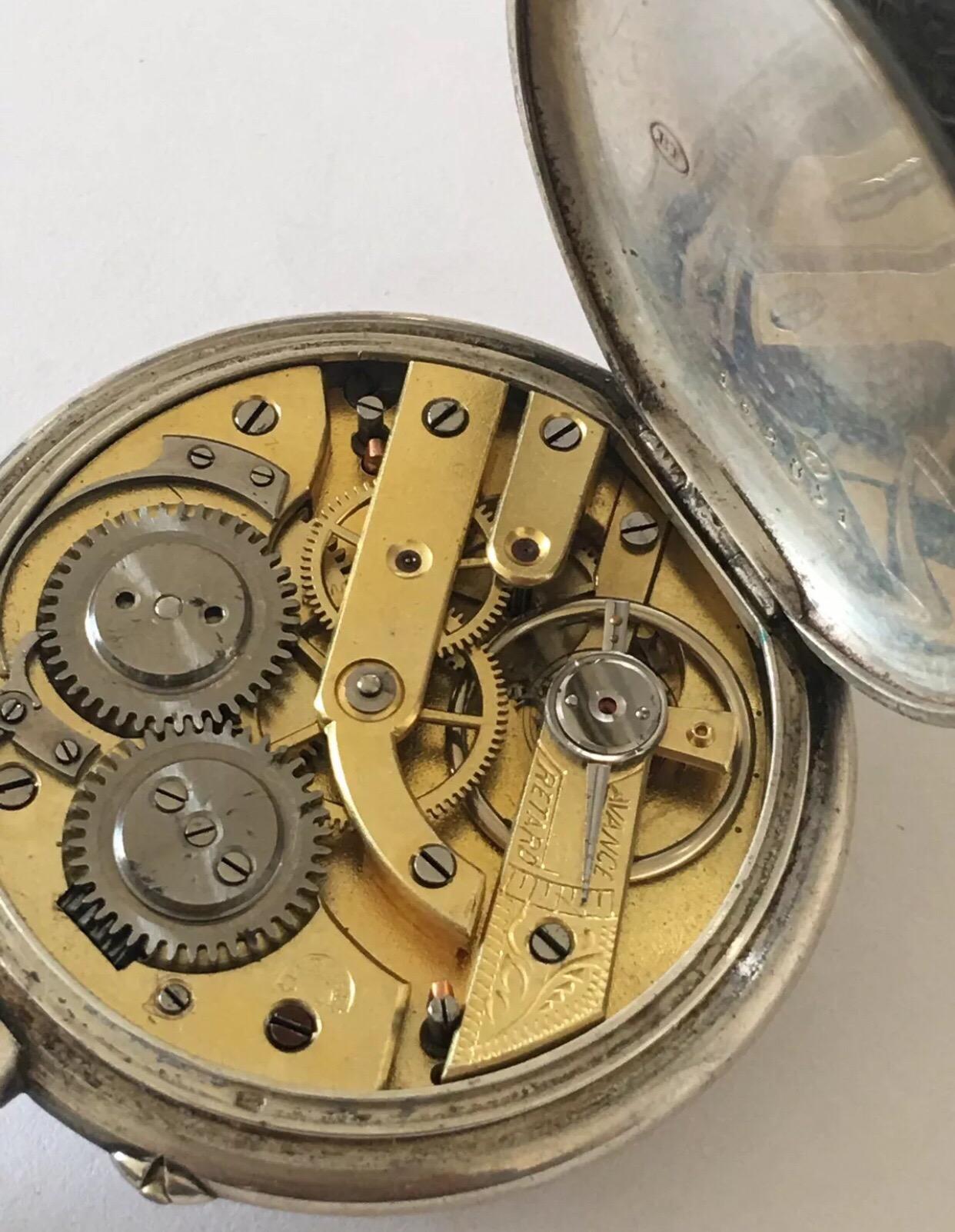 Antique Beautifully Engraved Silver Cased Pocket Watch In Good Condition For Sale In Carlisle, GB