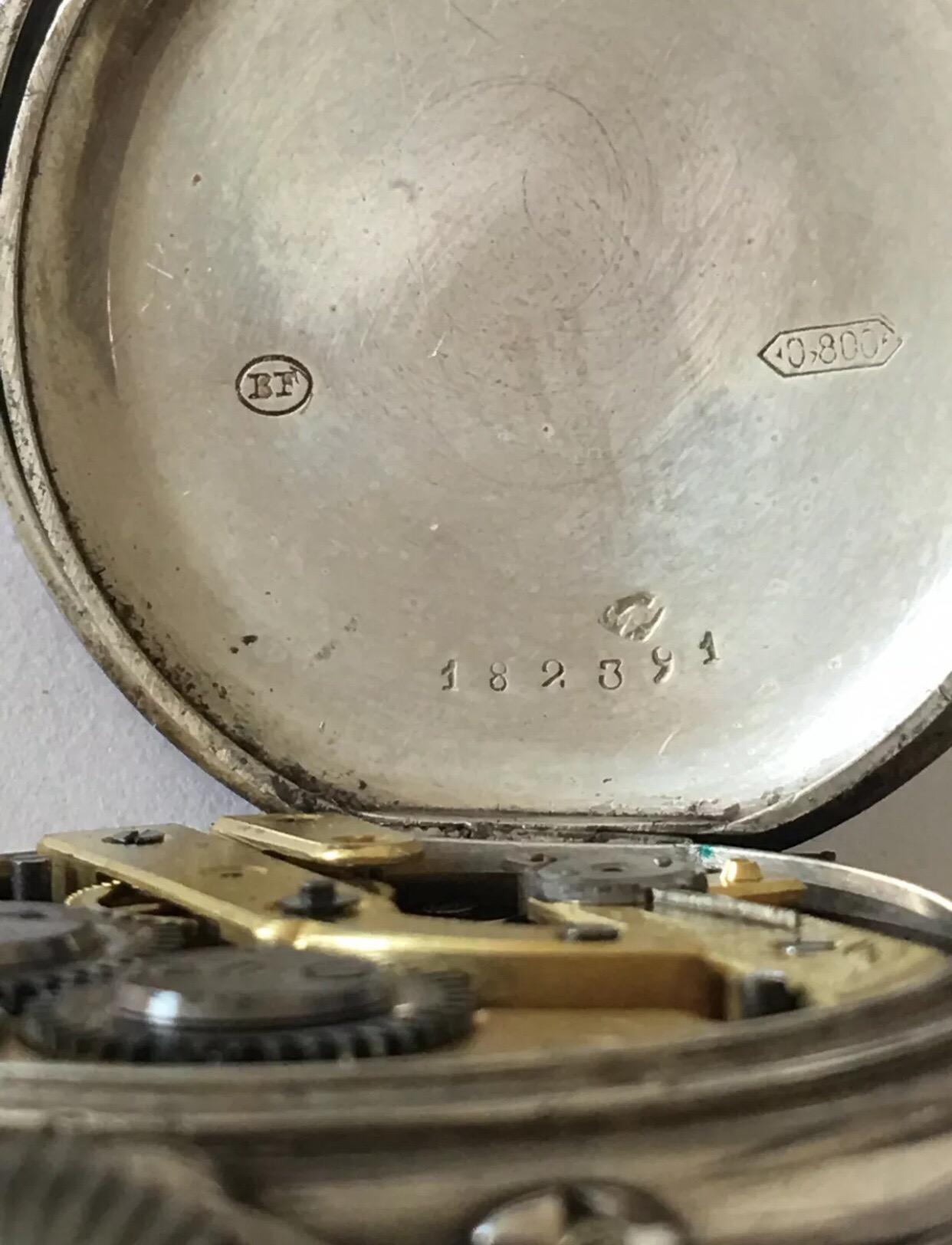 Women's or Men's Antique Beautifully Engraved Silver Cased Pocket Watch For Sale