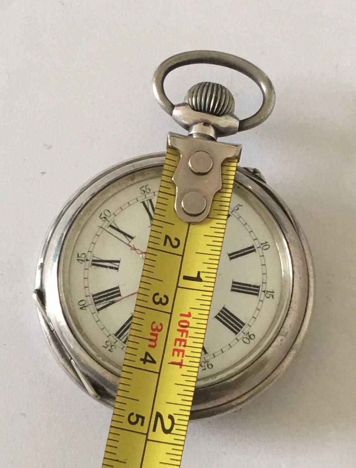 Antique Beautifully Engraved Silver Cased Pocket Watch For Sale 1