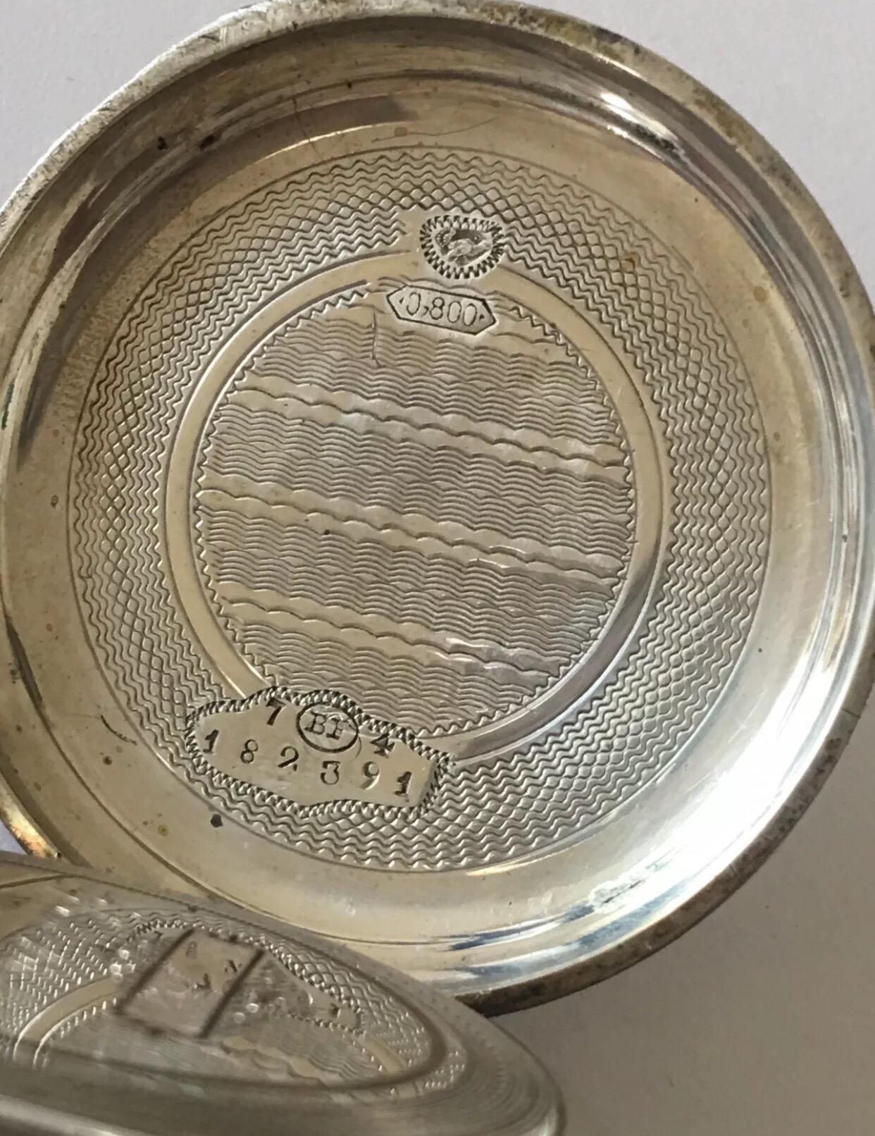 Antique Beautifully Engraved Silver Cased Pocket Watch For Sale 2