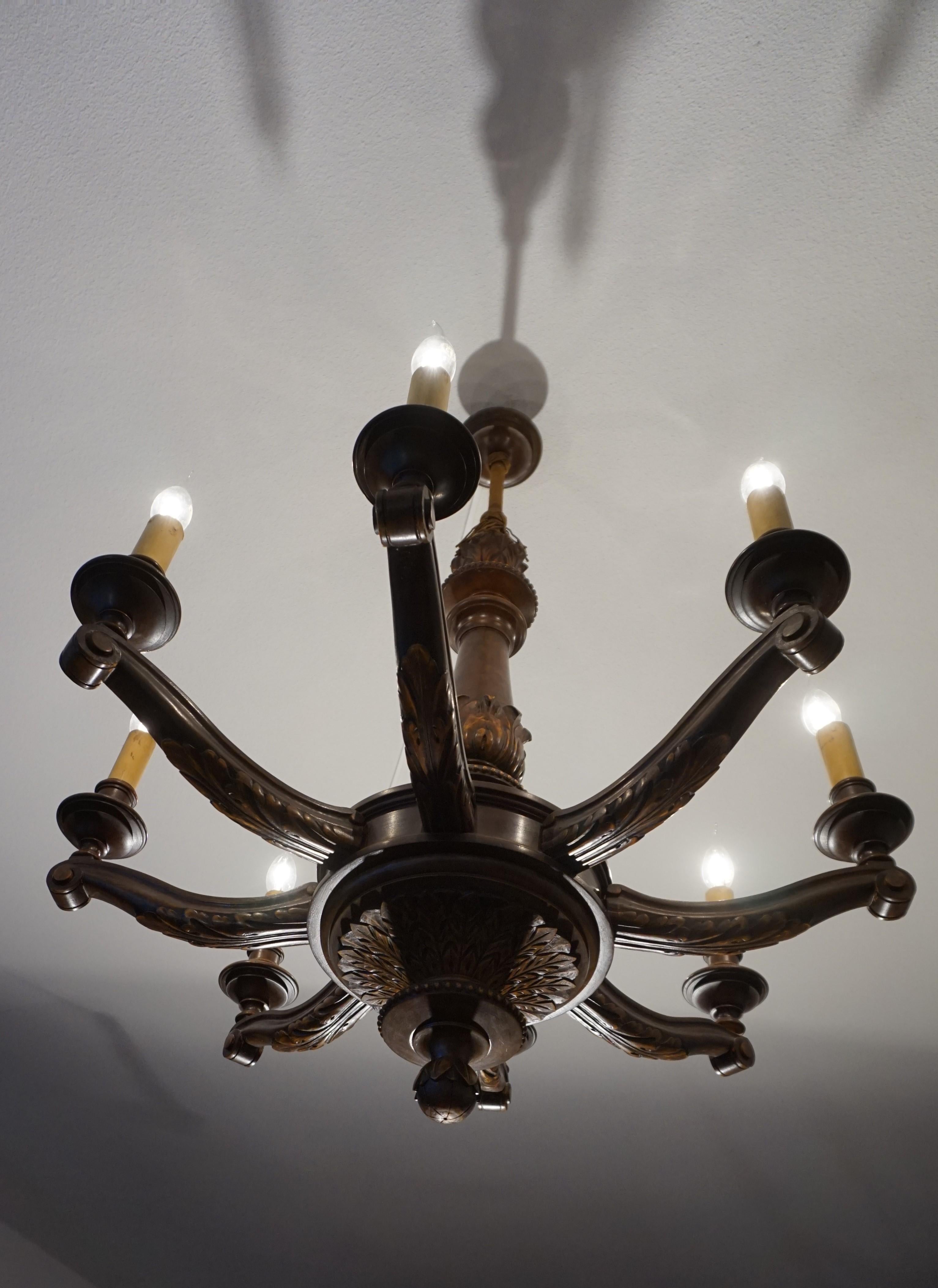 carved wood chandelier