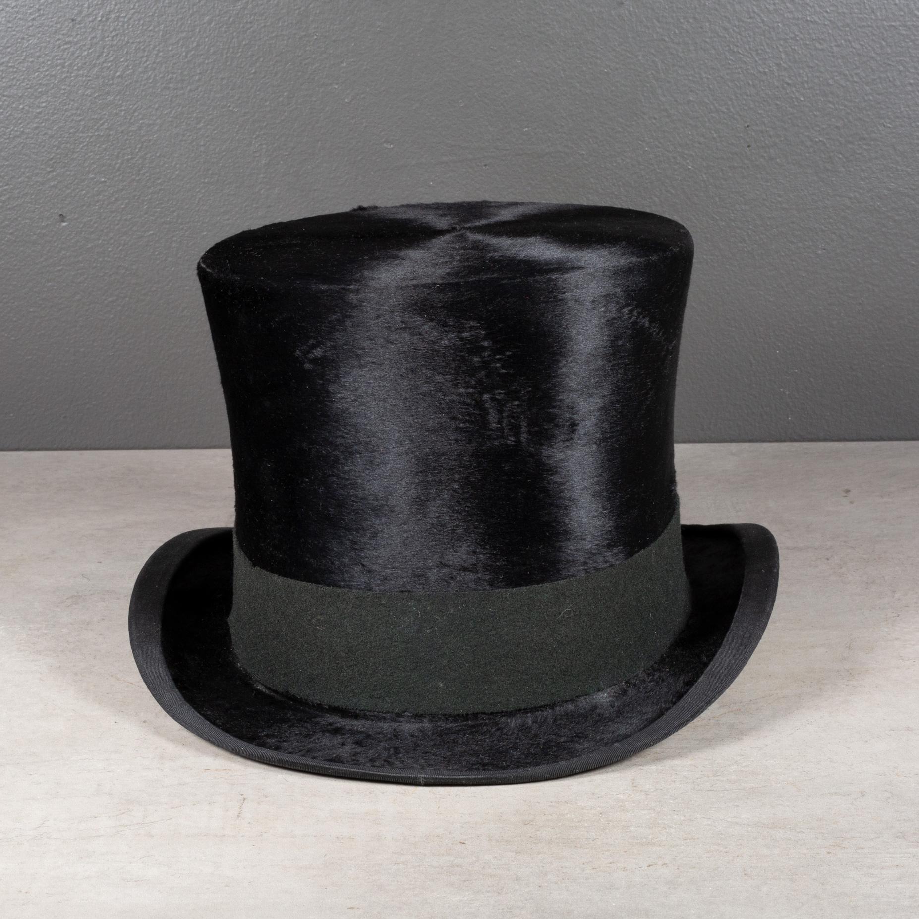 American Antique Beaver Skin Top Hat c.1890-1920  (FREE SHIPPING) For Sale