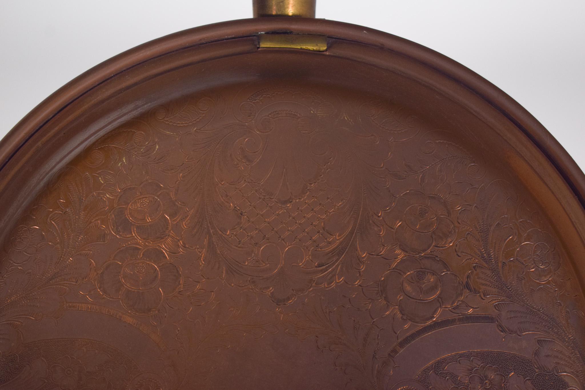 Cuivre Brazier de lit ancien avec poignée en vente