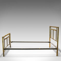 Antique Bed Frame, English, Brass, Iron, Double Bedstead, Victorian, circa 1880