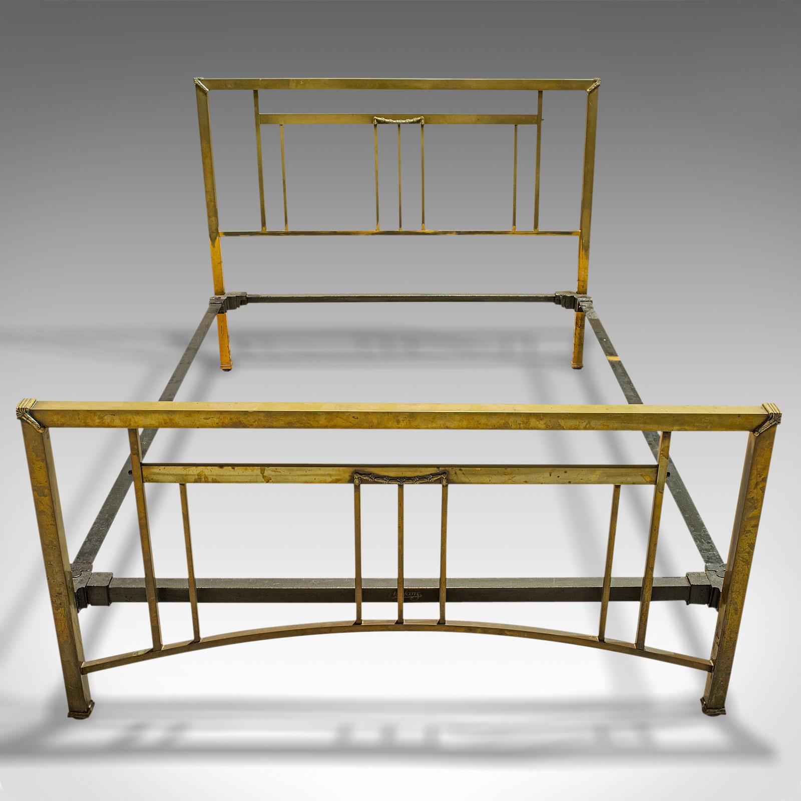 Antique Bed Frame, English, Brass, Iron, Double Bedstead, Victorian, circa 1880 In Good Condition In Hele, Devon, GB