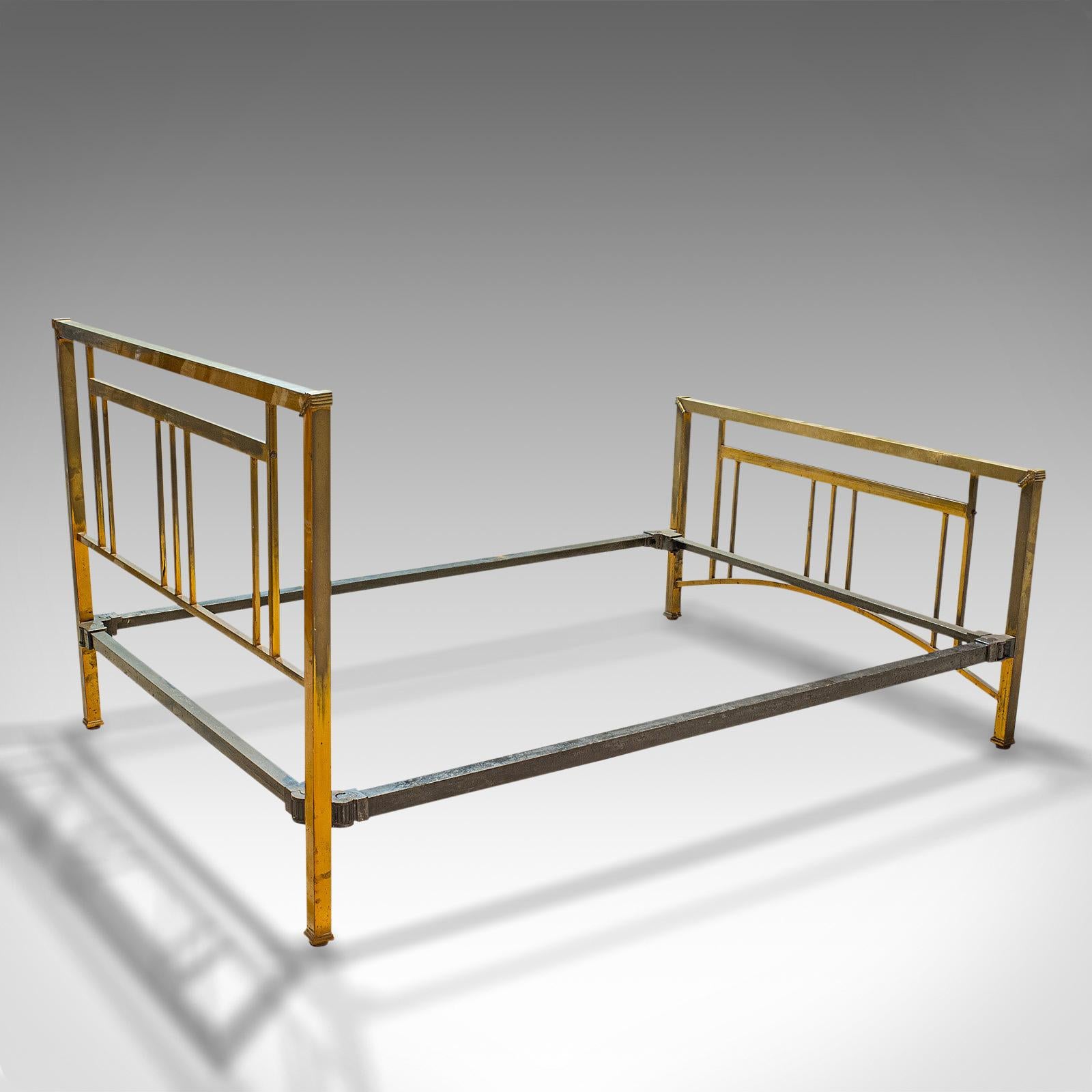 19th Century Antique Bed Frame, English, Brass, Iron, Double Bedstead, Victorian, circa 1880