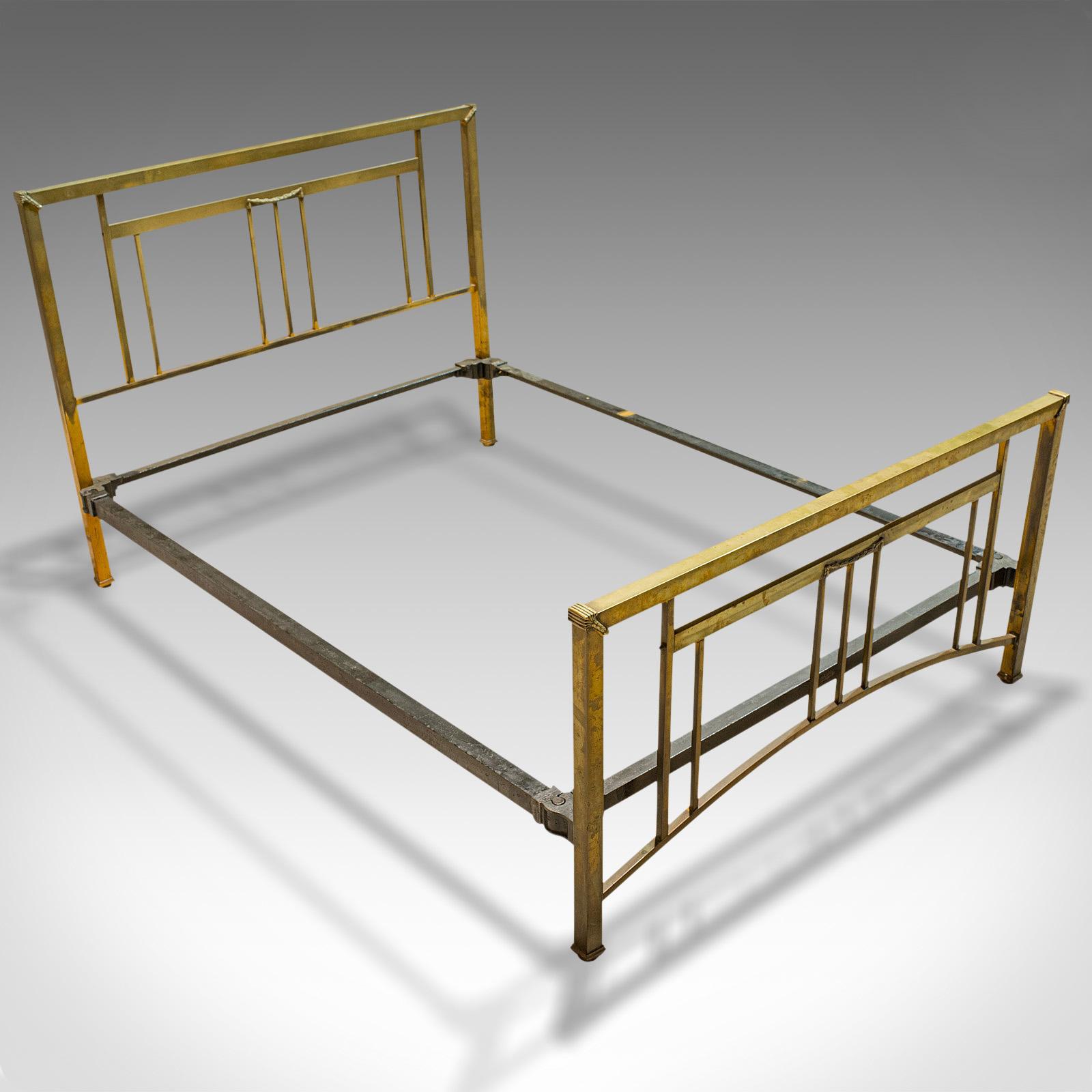 Antique Bed Frame, English, Brass, Iron, Double Bedstead, Victorian, circa 1880 1