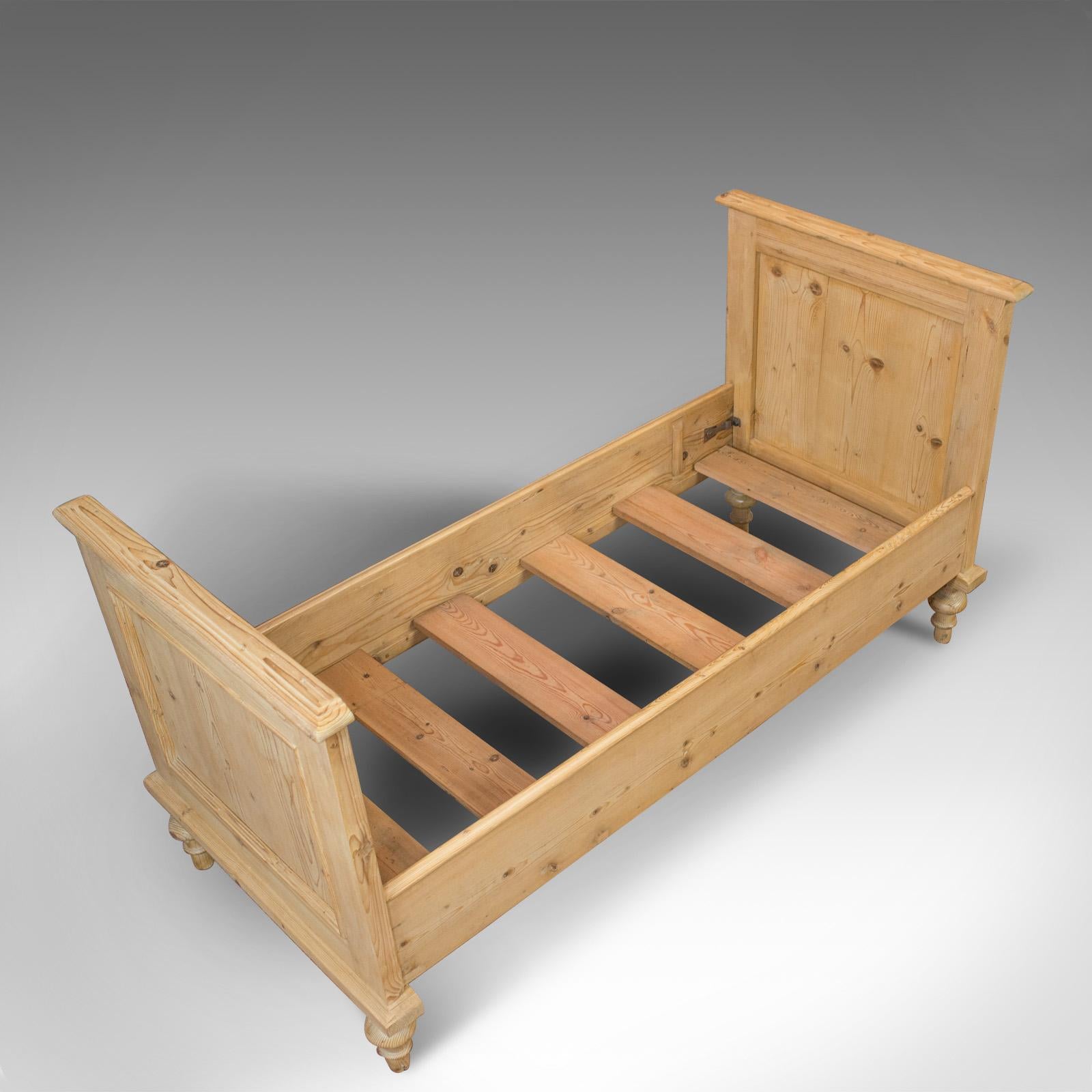 Bed Frame, English, Victorian, Pine, Bedstead, Late 19th Century, circa 1900 1