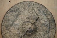 ANTIQUE BEDJA ANIMAL HiDE SHIELD FROM SUDAN MADE IN PRESSED HARD LEATHER & ROPE