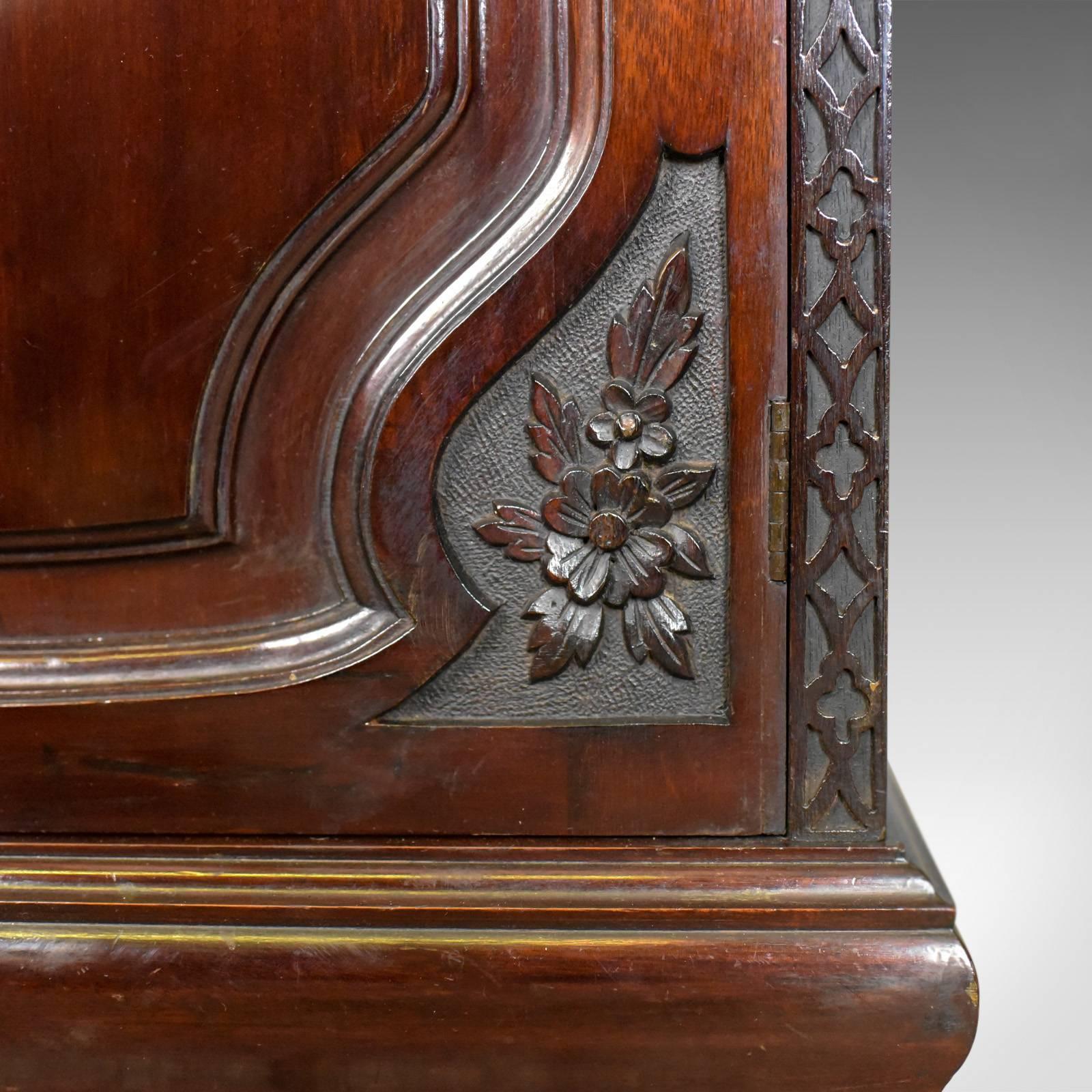 Antique Bedside Cabinet, Carved Mahogany Nightstand, English, circa 1910 2