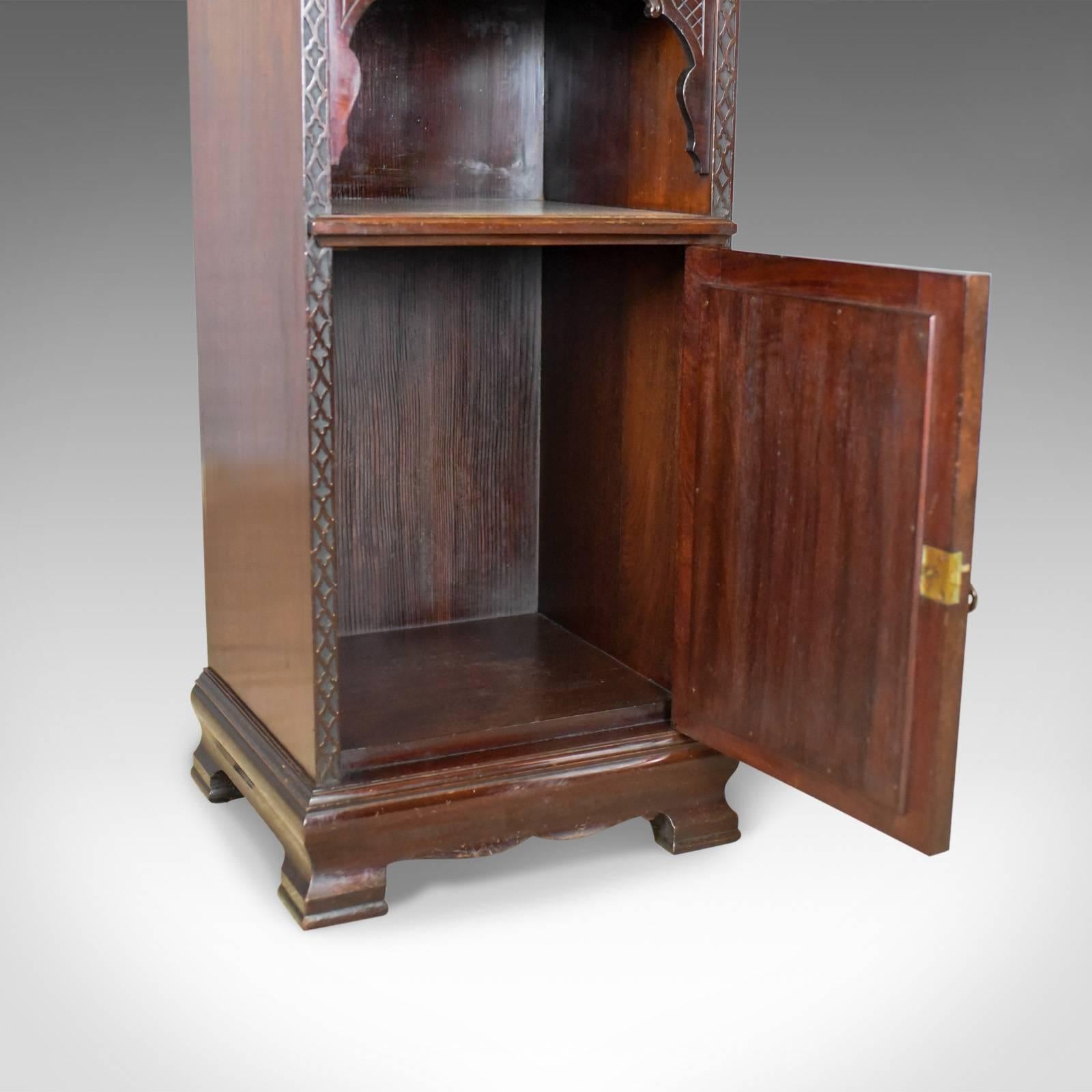 Antique Bedside Cabinet, Carved Mahogany Nightstand, English, circa 1910 3