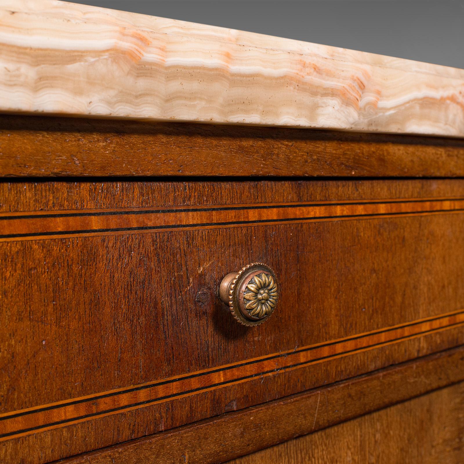 Antique Bedside Cabinet, French Kingwood, Marble, Nightstand Cupboard, Victorian For Sale 6
