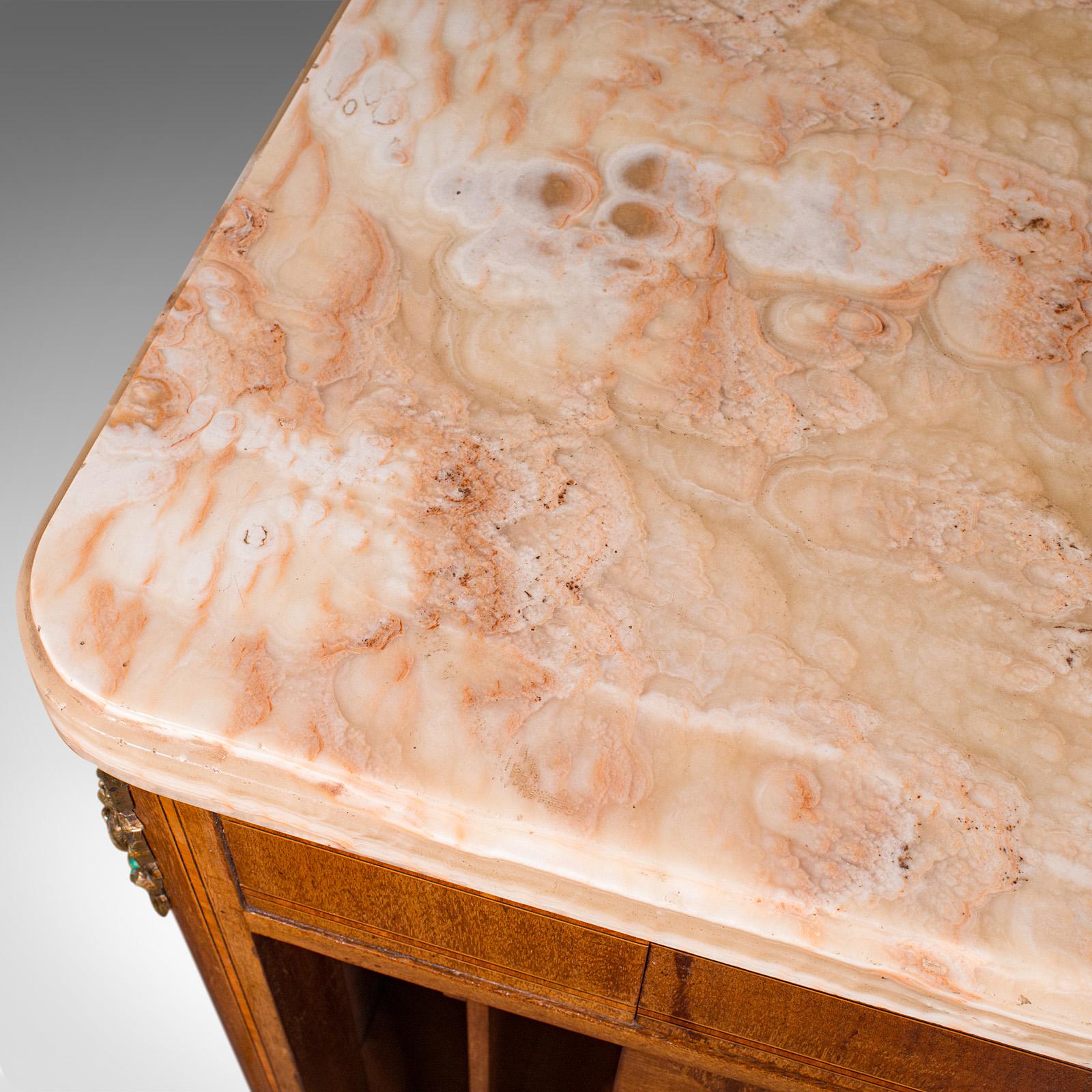 Antique Bedside Cabinet, French Kingwood, Marble, Nightstand Cupboard, Victorian For Sale 3