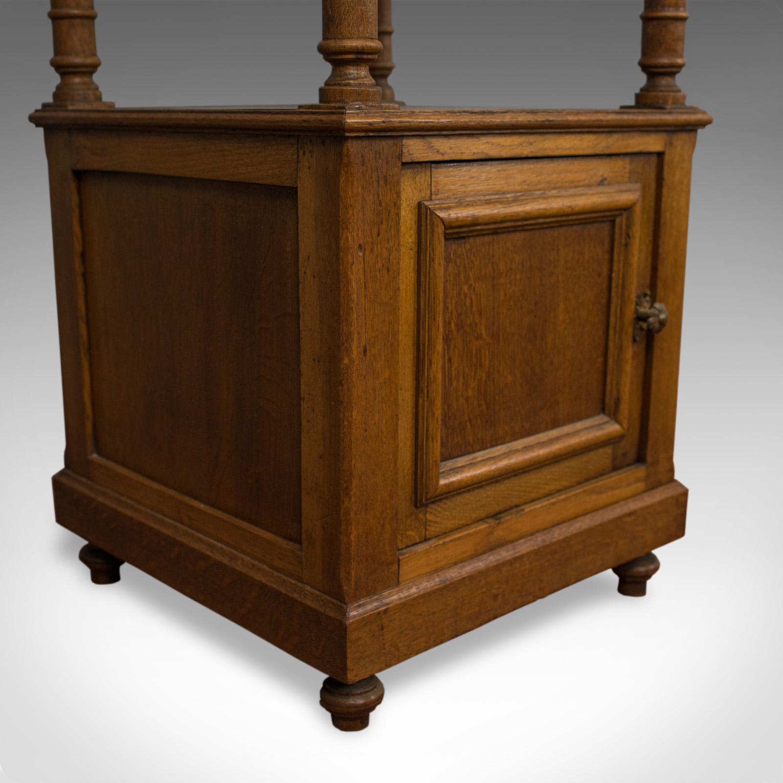 20th Century Antique Bedside Cabinet, French, Oak, Marble, Nightstand, circa 1930 For Sale
