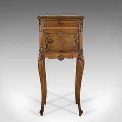 Antique Bedside Cabinet, French 19th Century, Marble-Top Pot Cupboard