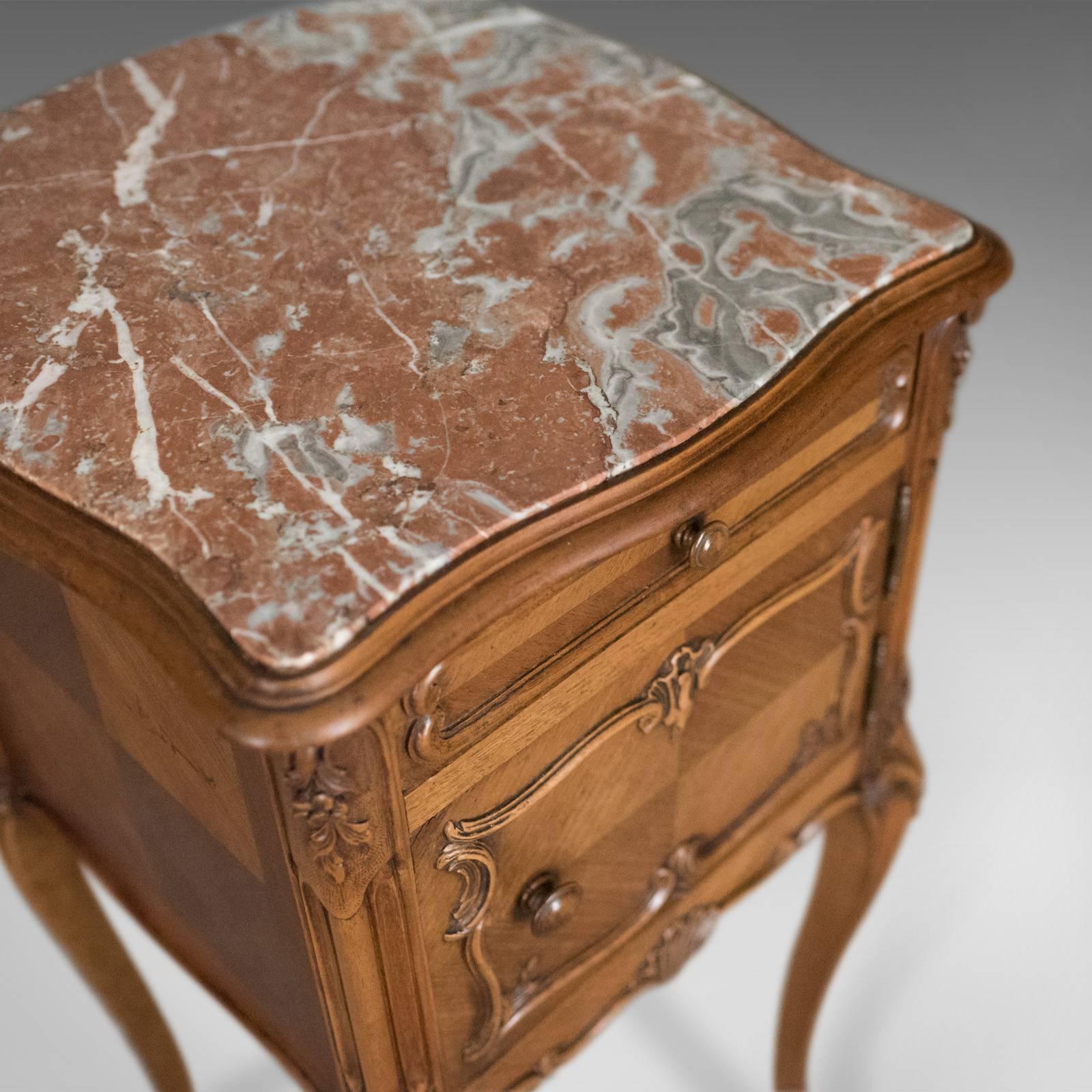 Antique Bedside Cabinet, French 19th Century, Marble-Top Pot Cupboard In Good Condition In Hele, Devon, GB