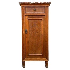 Antique bedside cabinets  Art Nouveau  Oak & red marble