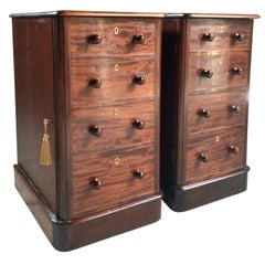 Used Bedside Cabinets Pedestals Nightstands Mahogany, Victorian, 19th Century